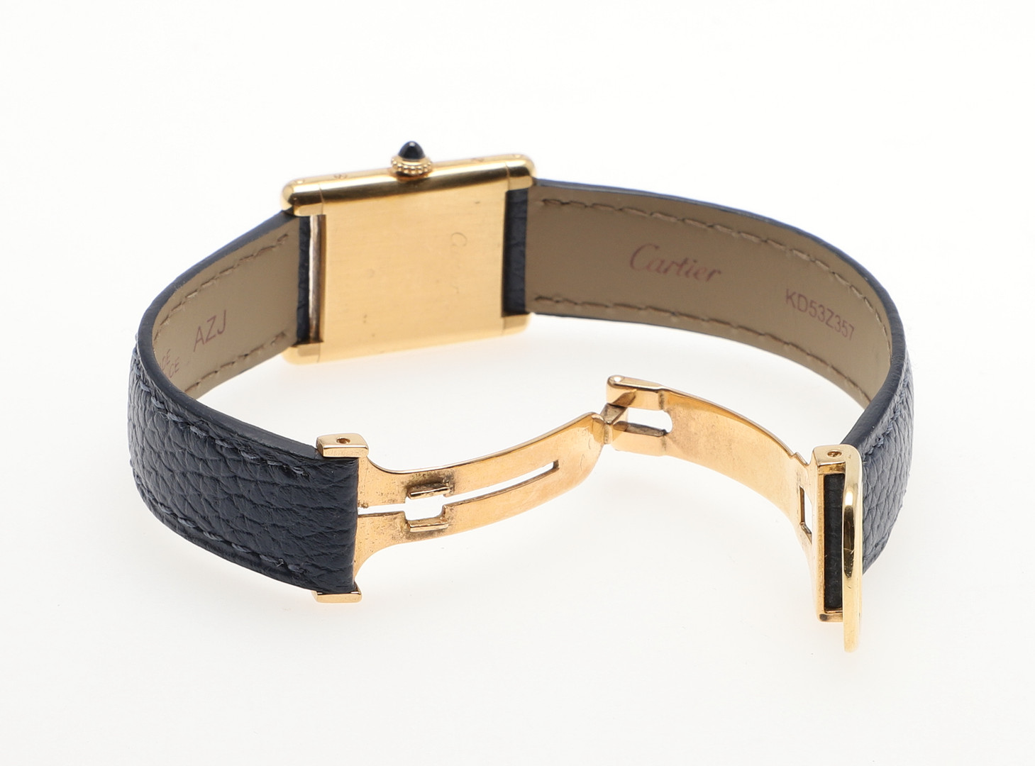 A LADY'S 18CT GOLD TANK WRISTWATCH BY CARTIER. - Image 3 of 7