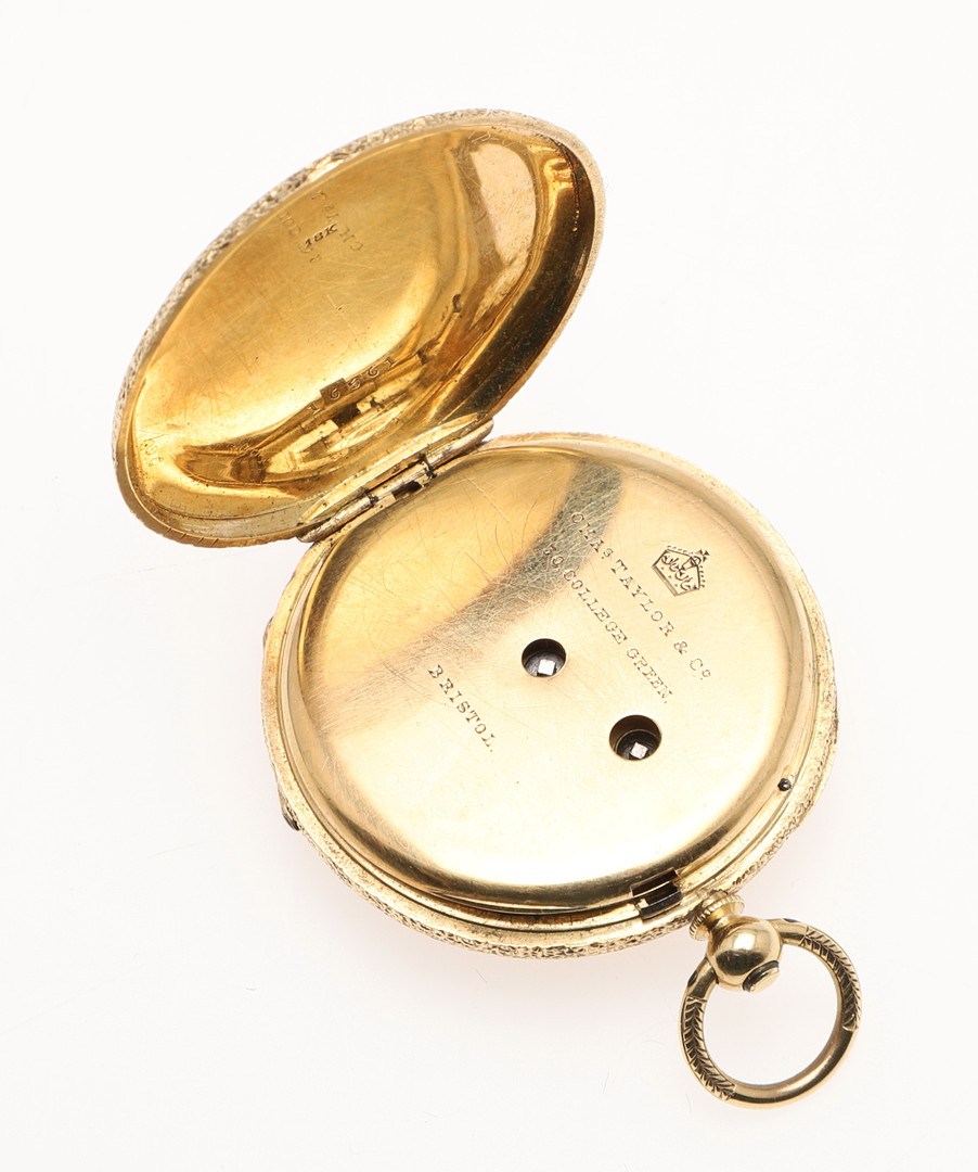 AN 18CT GOLD OPEN FACED POCKET WATCH. - Image 3 of 7