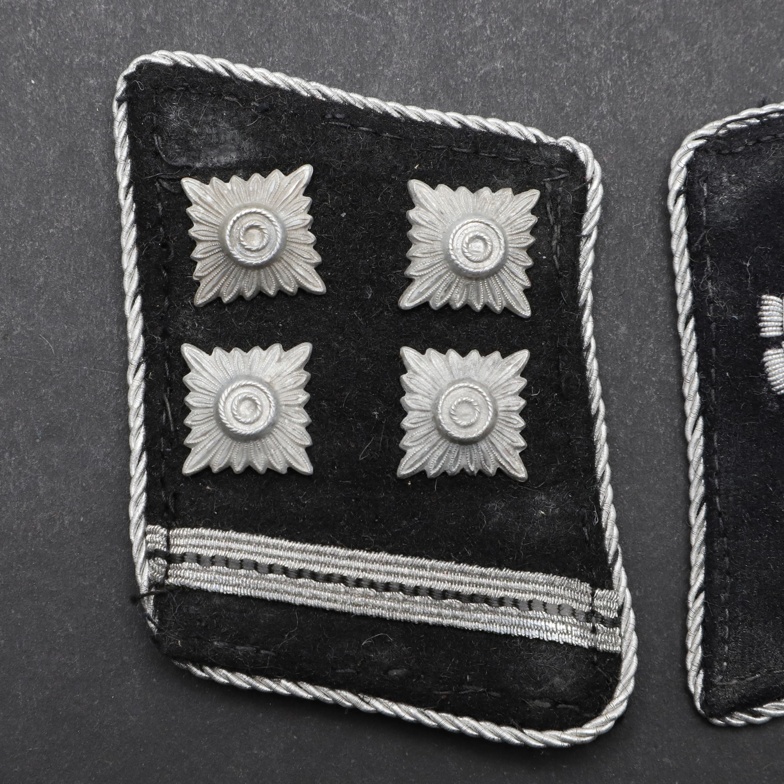 A PAIR OF SECOND WORLD WAR GERMAN SS OFFICER'S COLLAR PATCHES. - Image 2 of 4