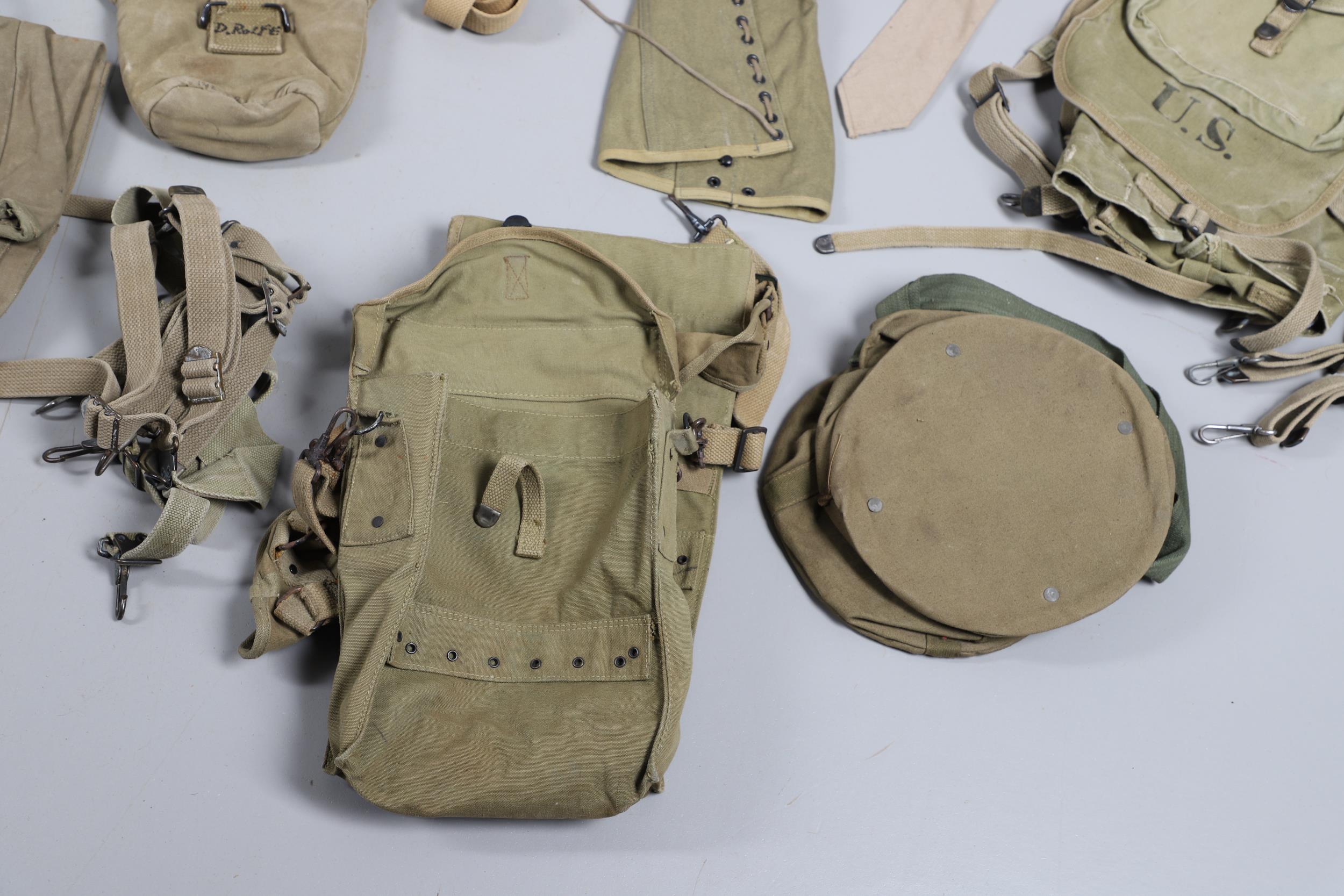 A COLLECTION OF SECOND WORLD WAR AND LATER AMERICAN WEBBING AND SIMILAR ITEMS. - Image 10 of 29