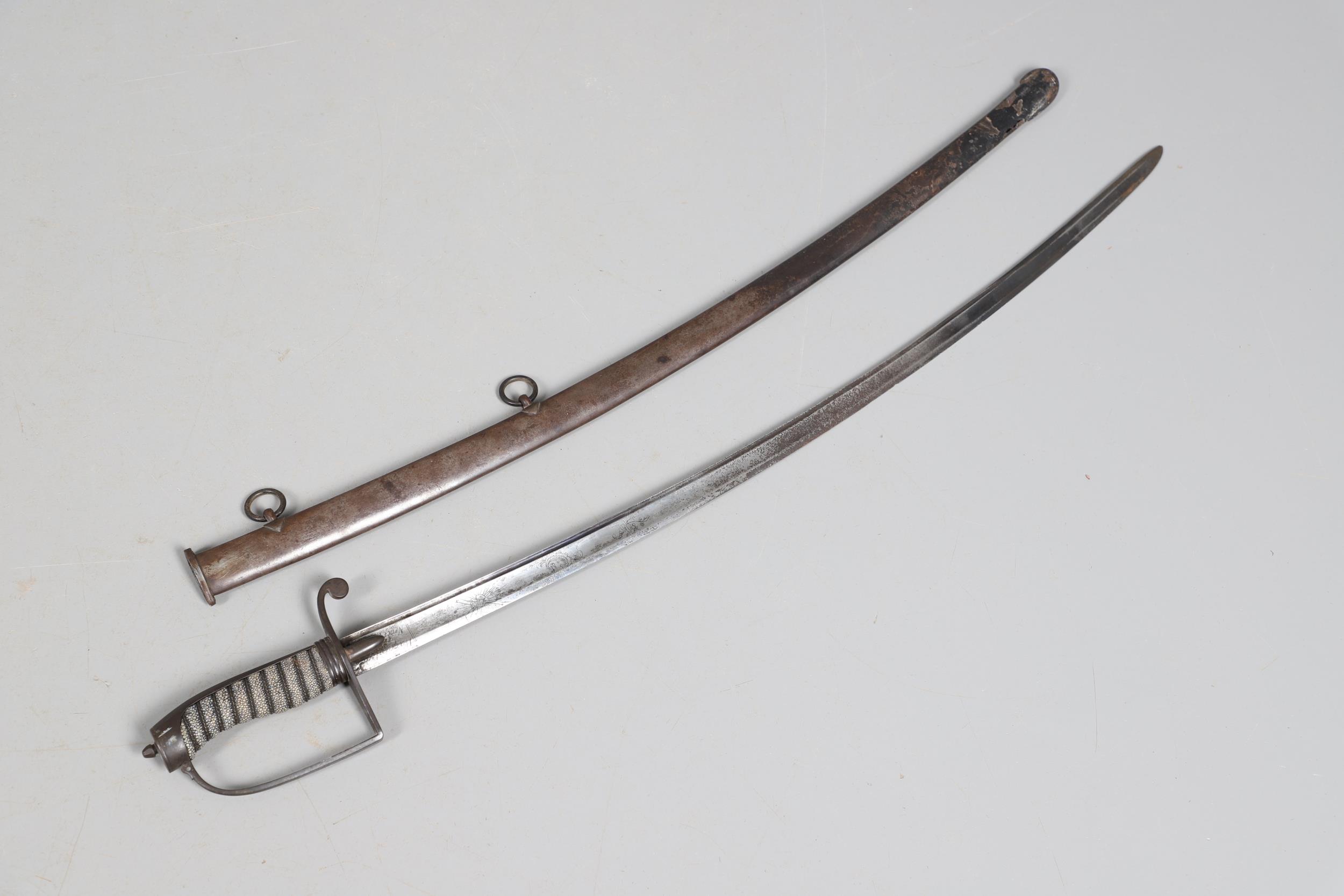 A 1788 PATTERN LIGHT CAVALRY OFFICER'S SWORD AND SCABBARD BY THOMAS GILL OF BIRMINGHAM. - Image 4 of 16