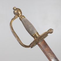 A 1786 PATTERN INFANTRY OFFICERS SWORD WITH RUNKEL BLADE.