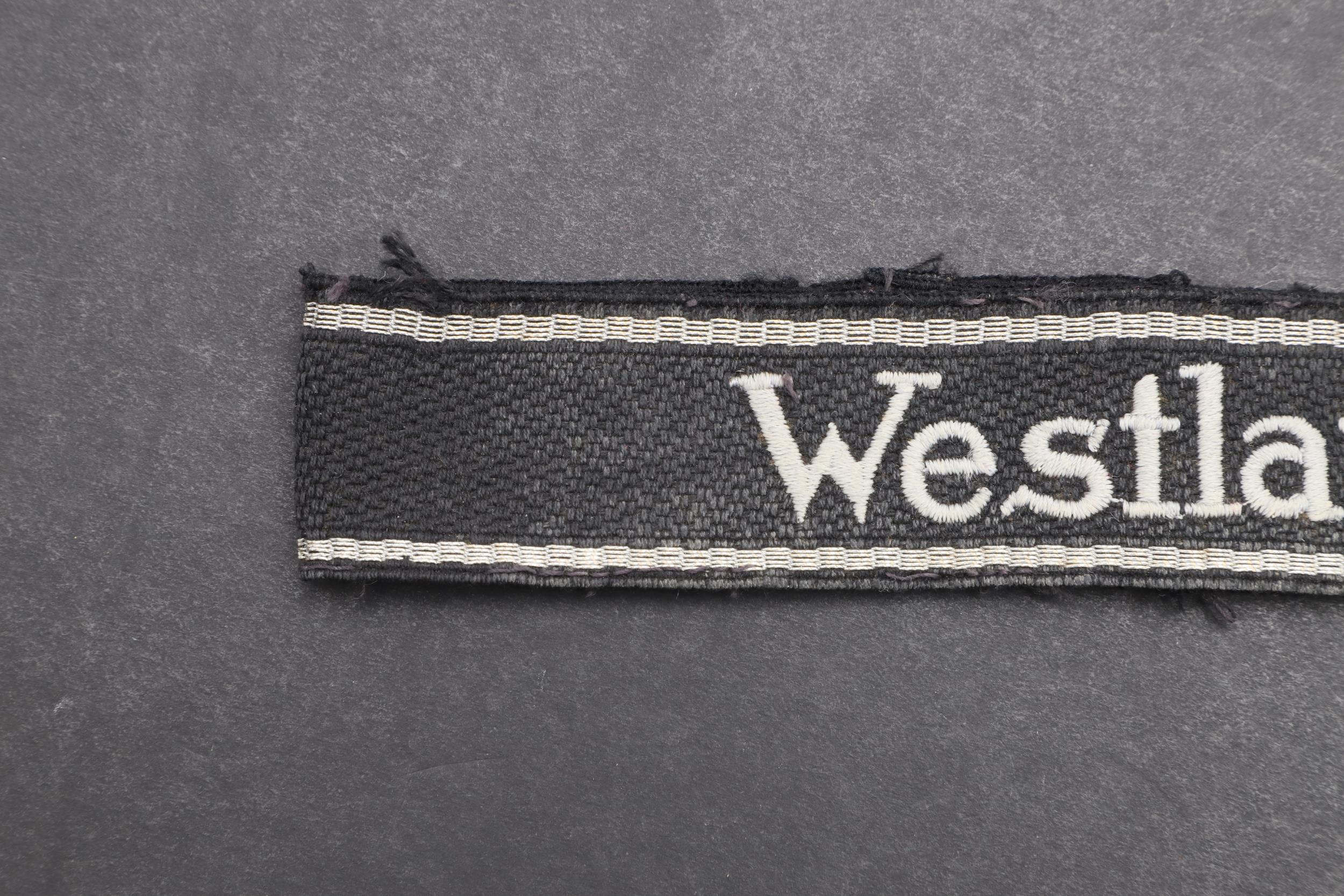 A SECOND WORLD WAR WAFFEN-SS 'WESTLAND' CUFFBAND. - Bild 4 aus 7