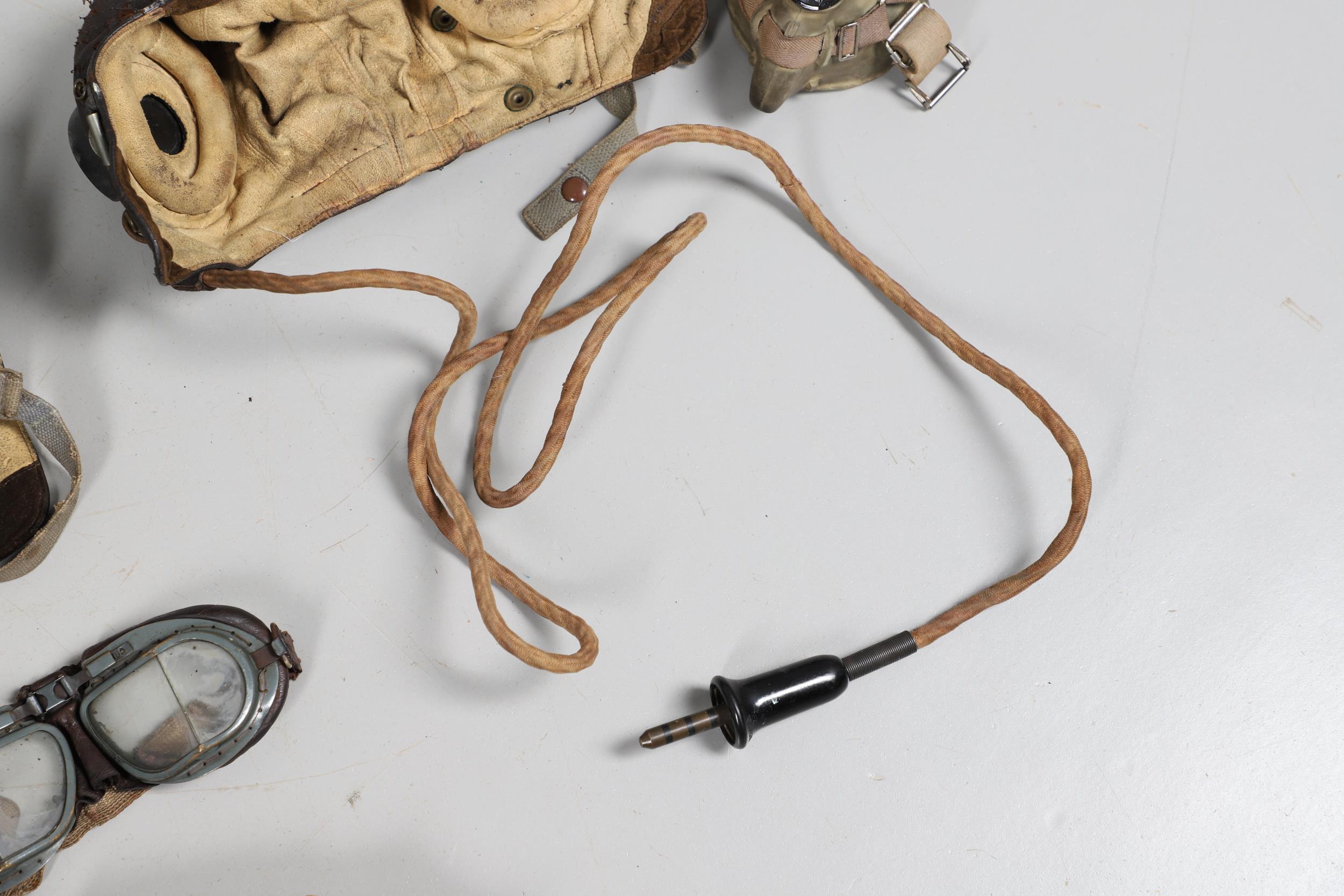 A SECOND WORLD WAR TYPE-C FLYING HELMET GOGGLES AND COMMUNICATIONS MASK. - Image 8 of 17