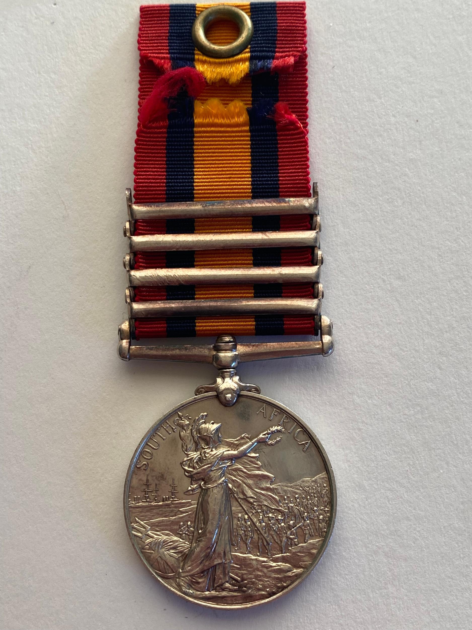 A FOUR CLASP QUEEN'S SOUTH AFRICA MEDAL TO A FIRST WORLD WAR CASUALTY AT JUTLAND. - Image 3 of 12