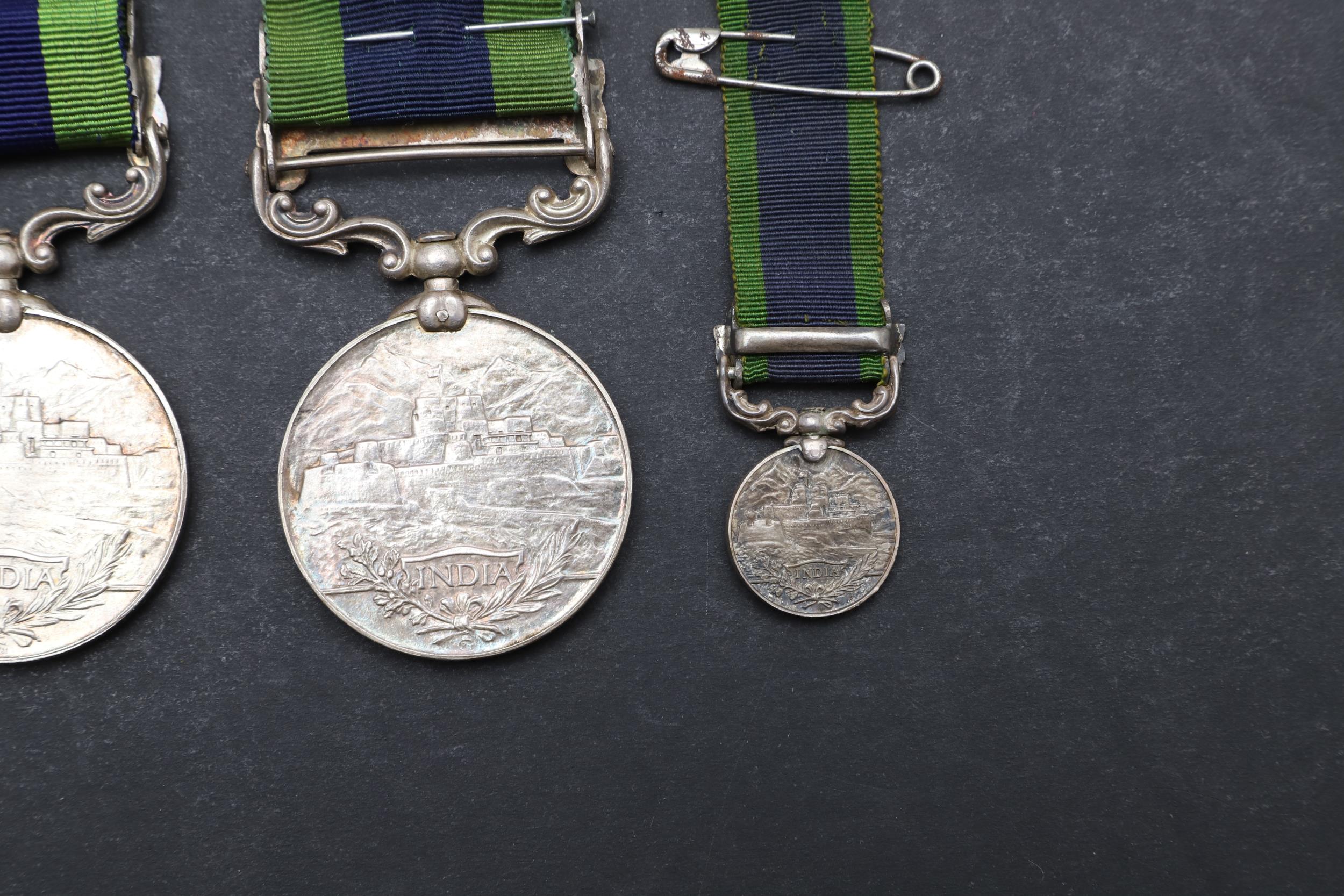 TWO INDIA GENERAL SERVICE MEDALS APPARENTLY AWARDED TO THE SAME MAN, A CASUALTY OF A BOMBING INCIDEN - Image 7 of 8