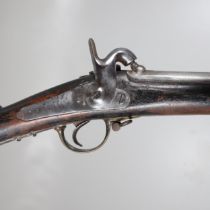 A RUSSIAN 1845 PATTERN PERCUSSION MUSKET DATED 1853.