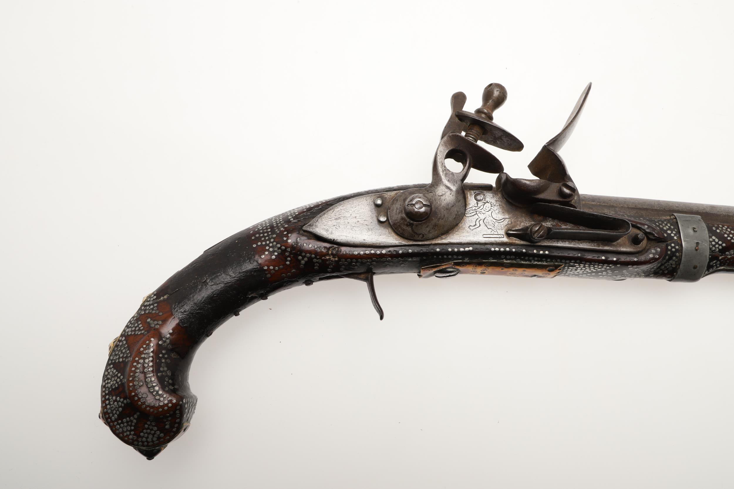 A PAIR OF DECORATED TURKISH FLINTLOCK PISTOLS. - Image 2 of 18