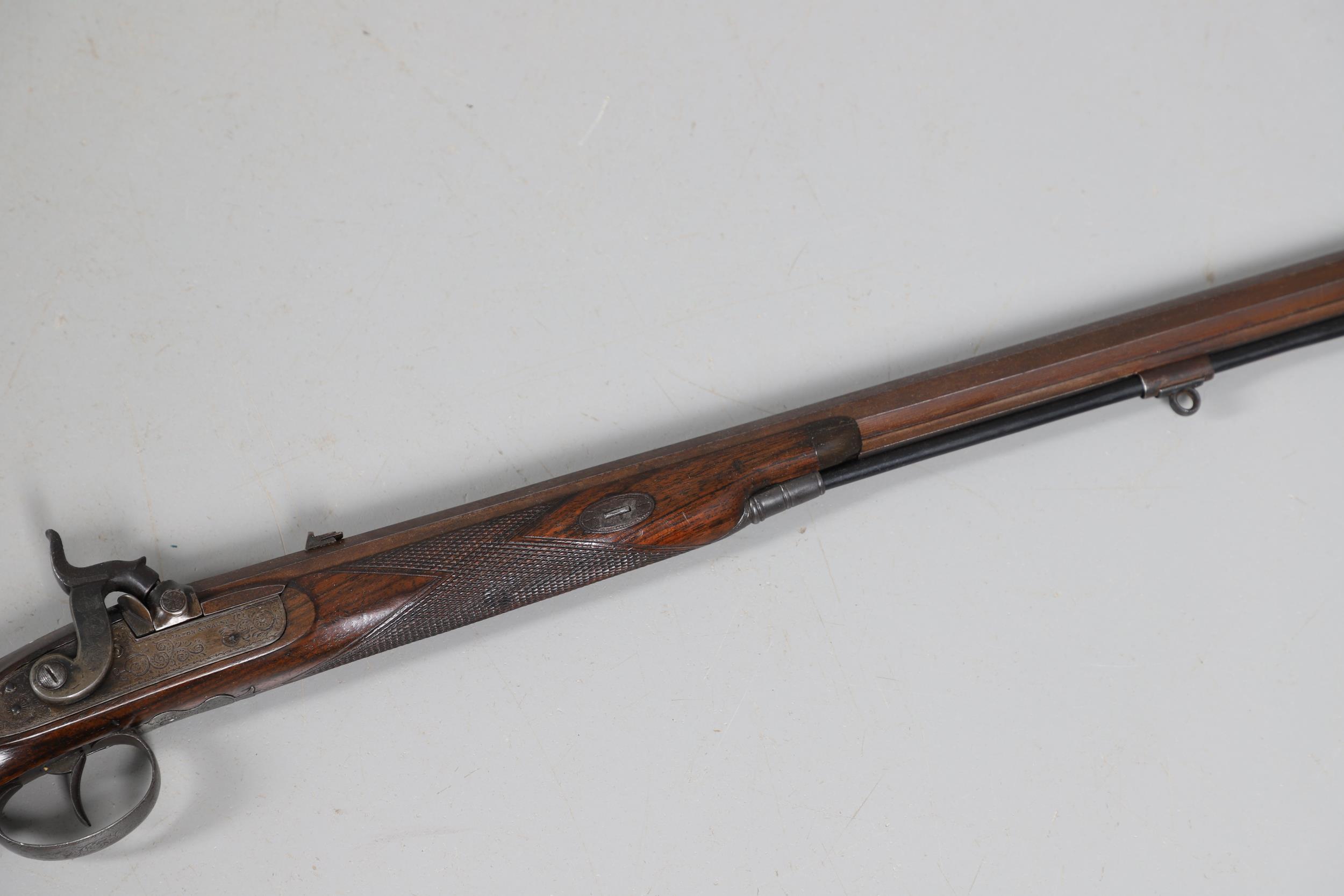 A FINE SCOTTISH PERCUSSION DEER RIFLE BY PATON AND WALSH OF PERTH. - Image 8 of 15