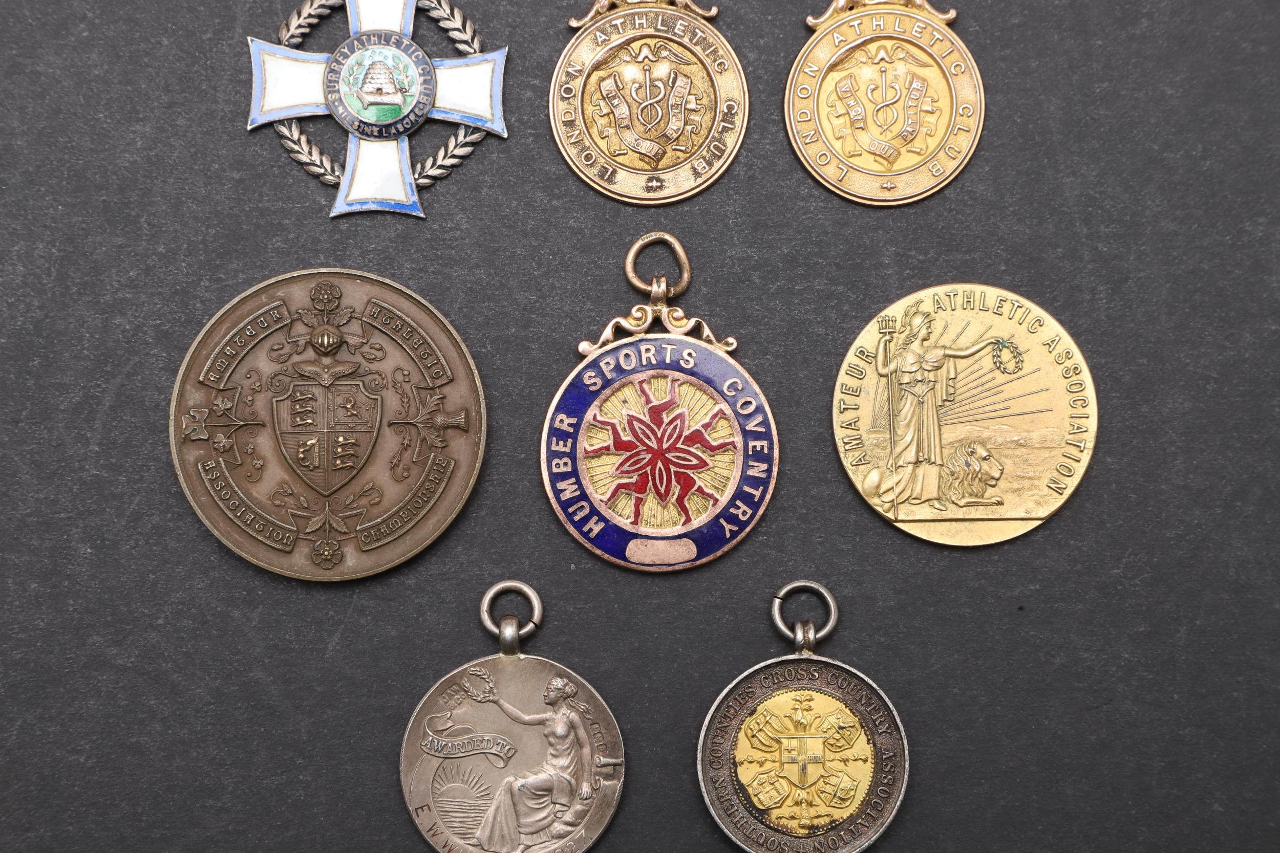 A COLLECTION OF GOLD AND SILVER SPORTING MEDALS TO INCLUDE A 1920'S OLYMPIC TRIALS MEDAL. - Image 3 of 8