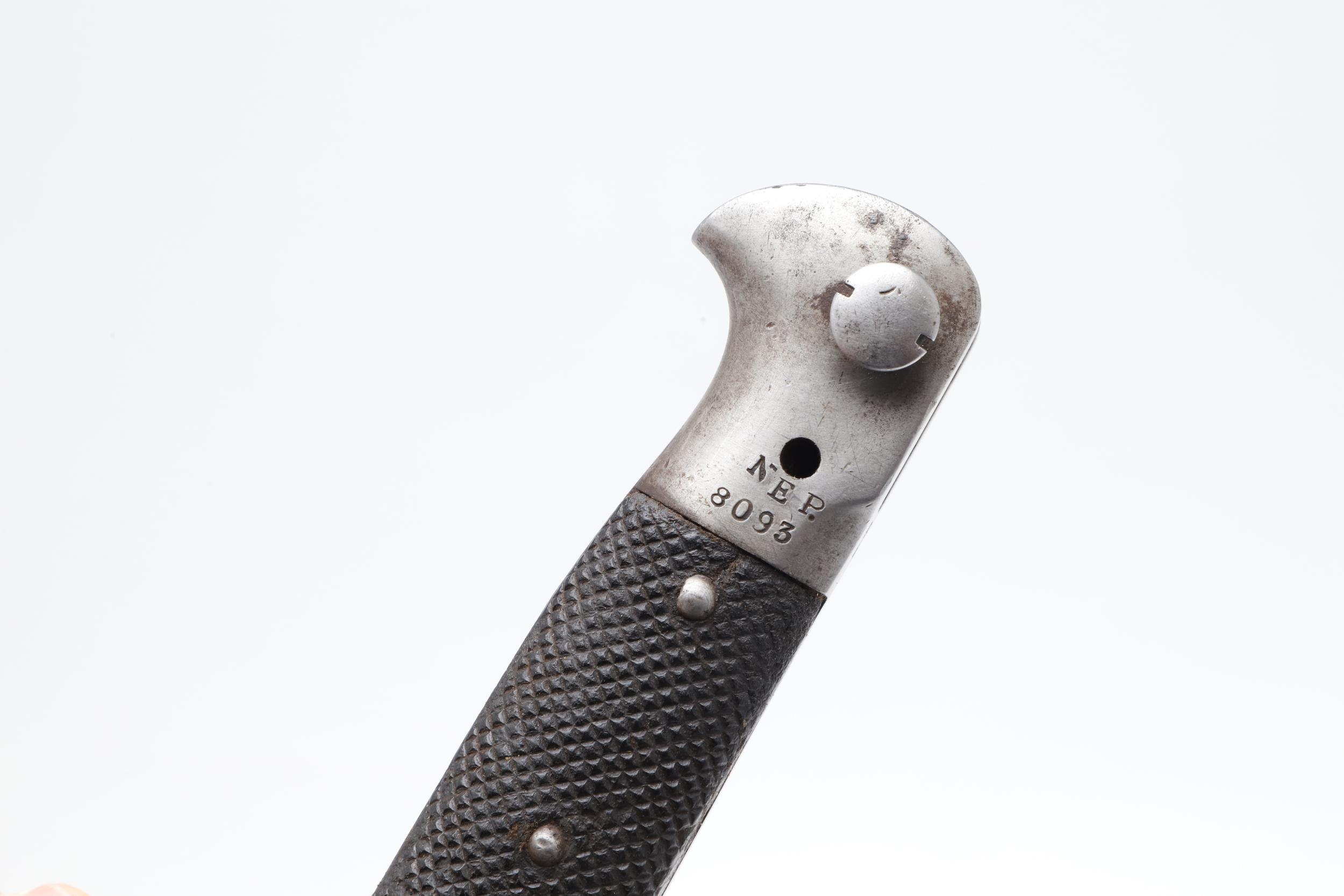 A VICTORIAN MARTINI HENRY 1887 PATTERN BAYONET AND SCABBARD. - Image 15 of 18