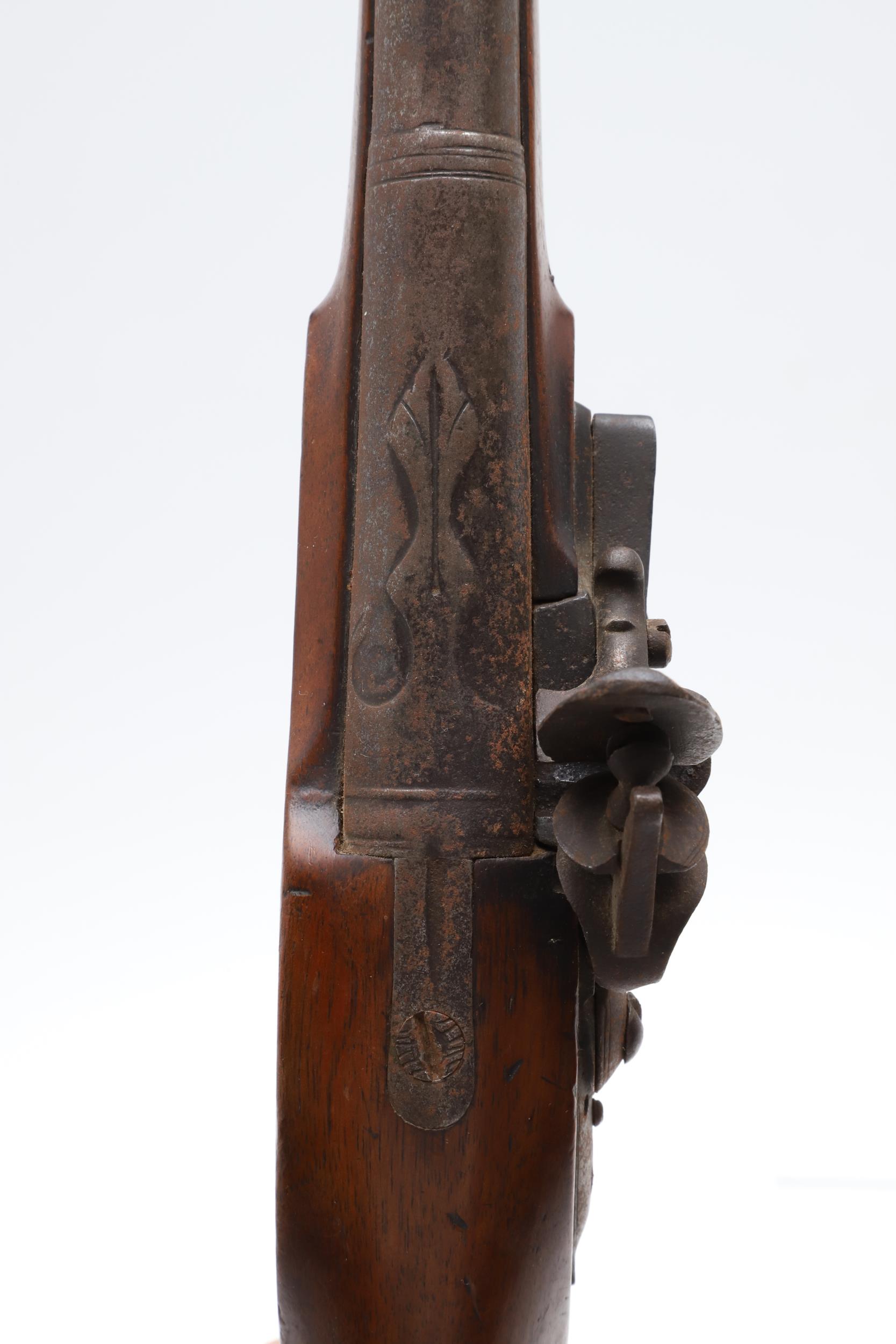 AN EARLY 19TH CENTURY OVERCOAT PISTOL BY C. MALDON. - Image 10 of 10