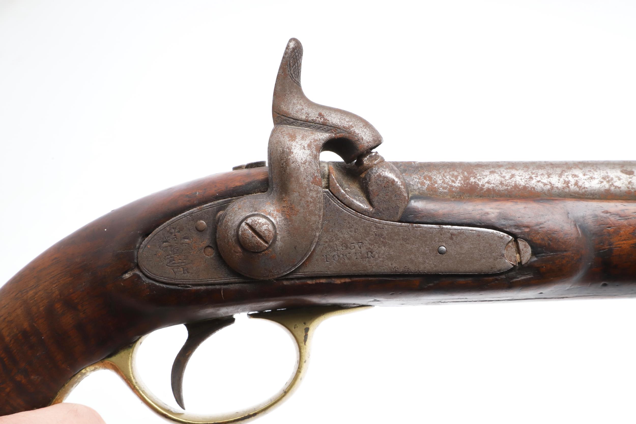 A VICTORIAN TOWER ISSUED 1856 PATTERN PISTOL DATED 1857. - Bild 4 aus 14