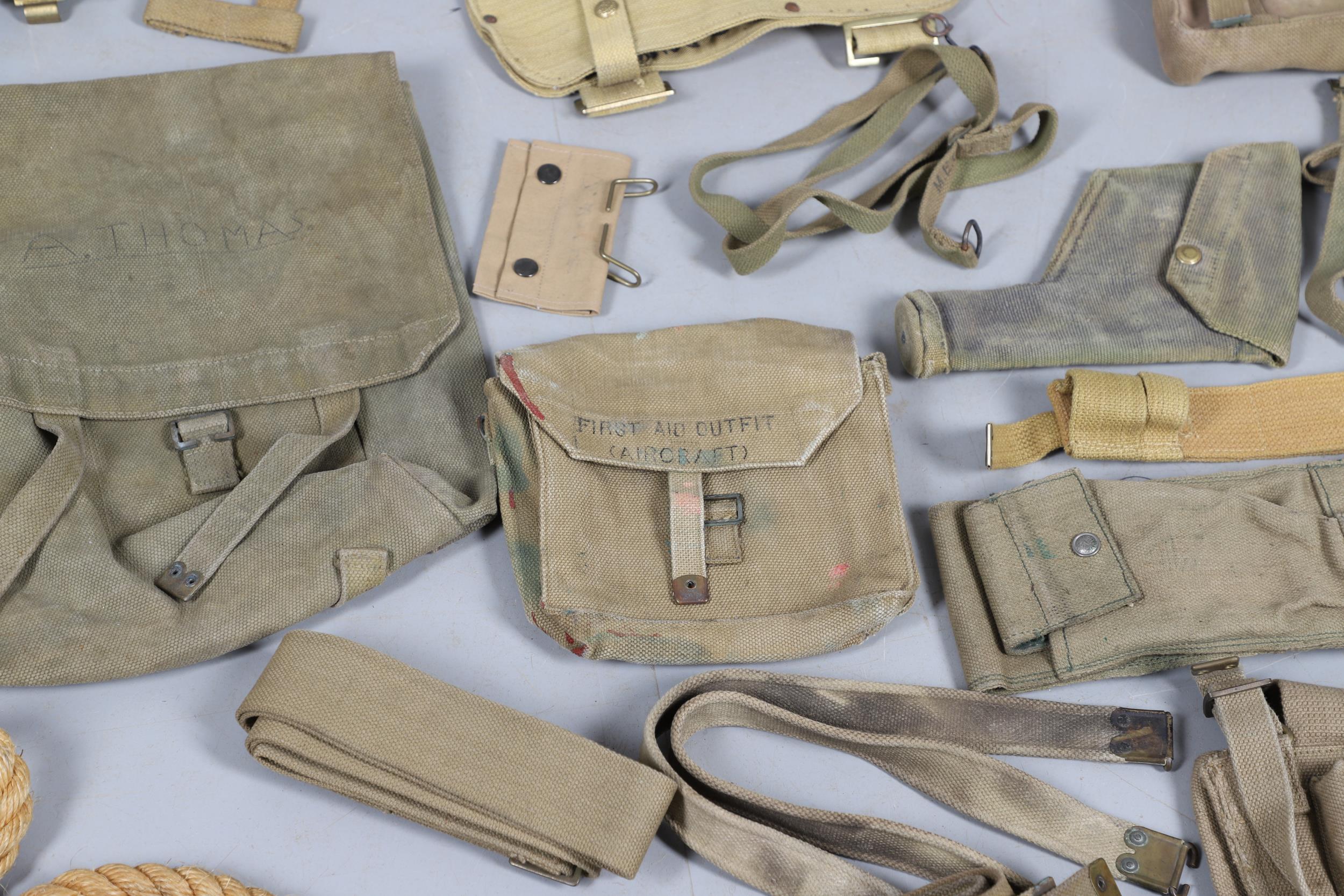 A LARGE COLLECTION OF SECOND WORLD WAR AND LATER WEBBING AND SIMILAR ITEMS. - Image 9 of 27