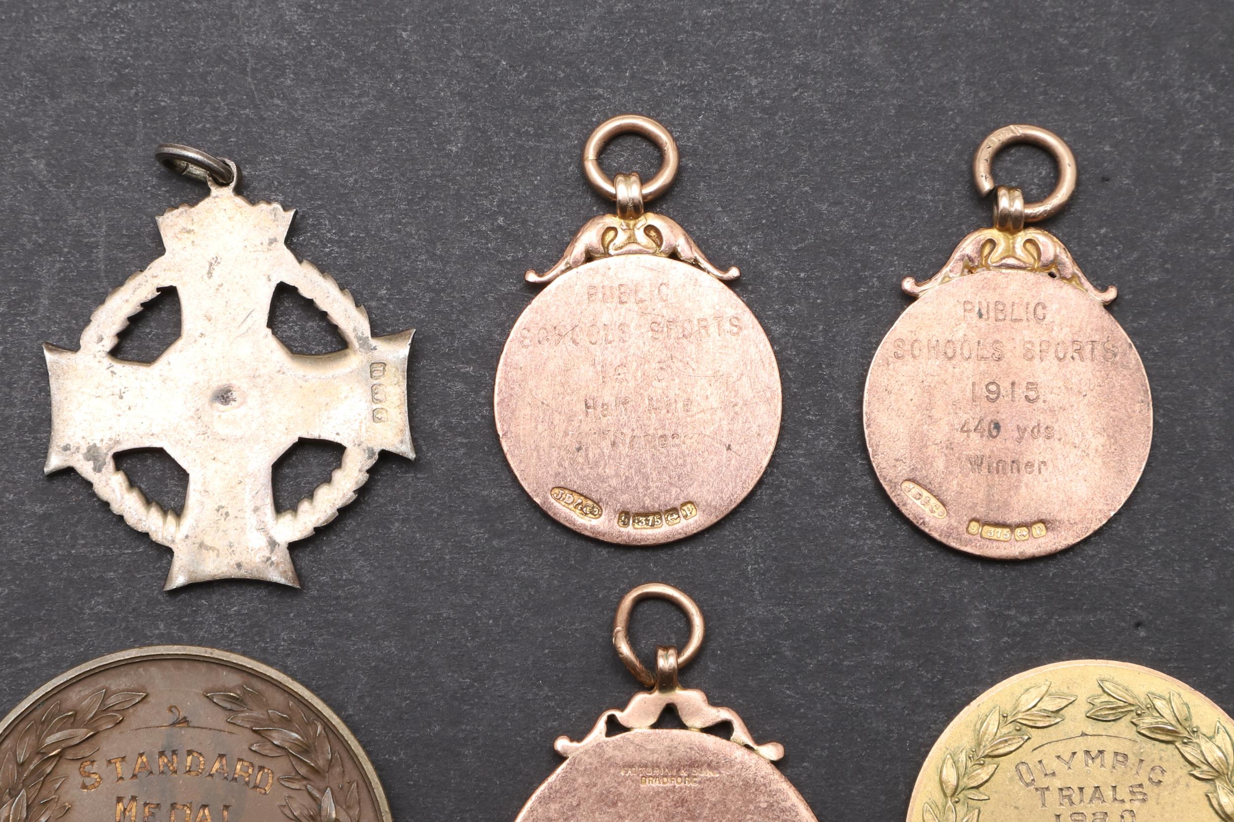 A COLLECTION OF GOLD AND SILVER SPORTING MEDALS TO INCLUDE A 1920'S OLYMPIC TRIALS MEDAL. - Image 6 of 8
