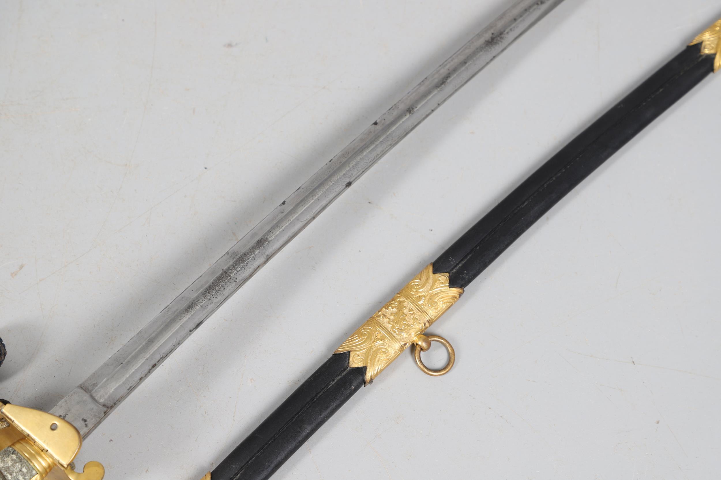 A VICTORIAN 1827 PATTERN ADMIRALS SWORD AND SCABBARD. - Image 12 of 22