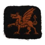 A FIRST WORLD WAR 38TH WELSH DIVISION ARM PATCH.
