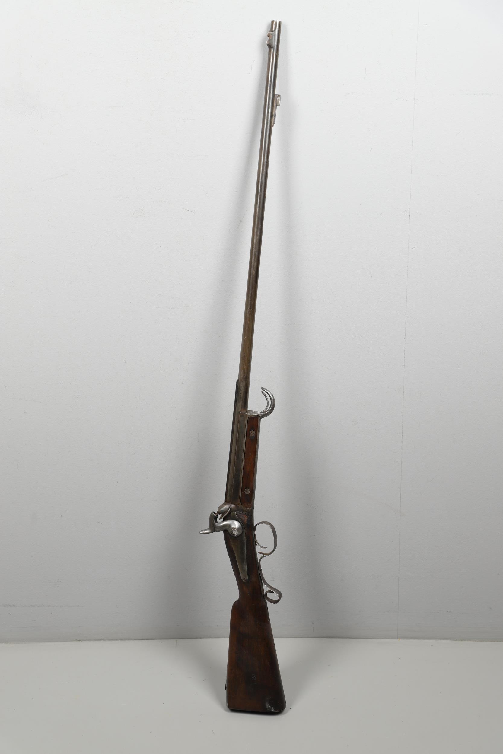 AN UNUSUAL BASTIN FRERES BREECH LOADING RIFLE. - Image 2 of 7