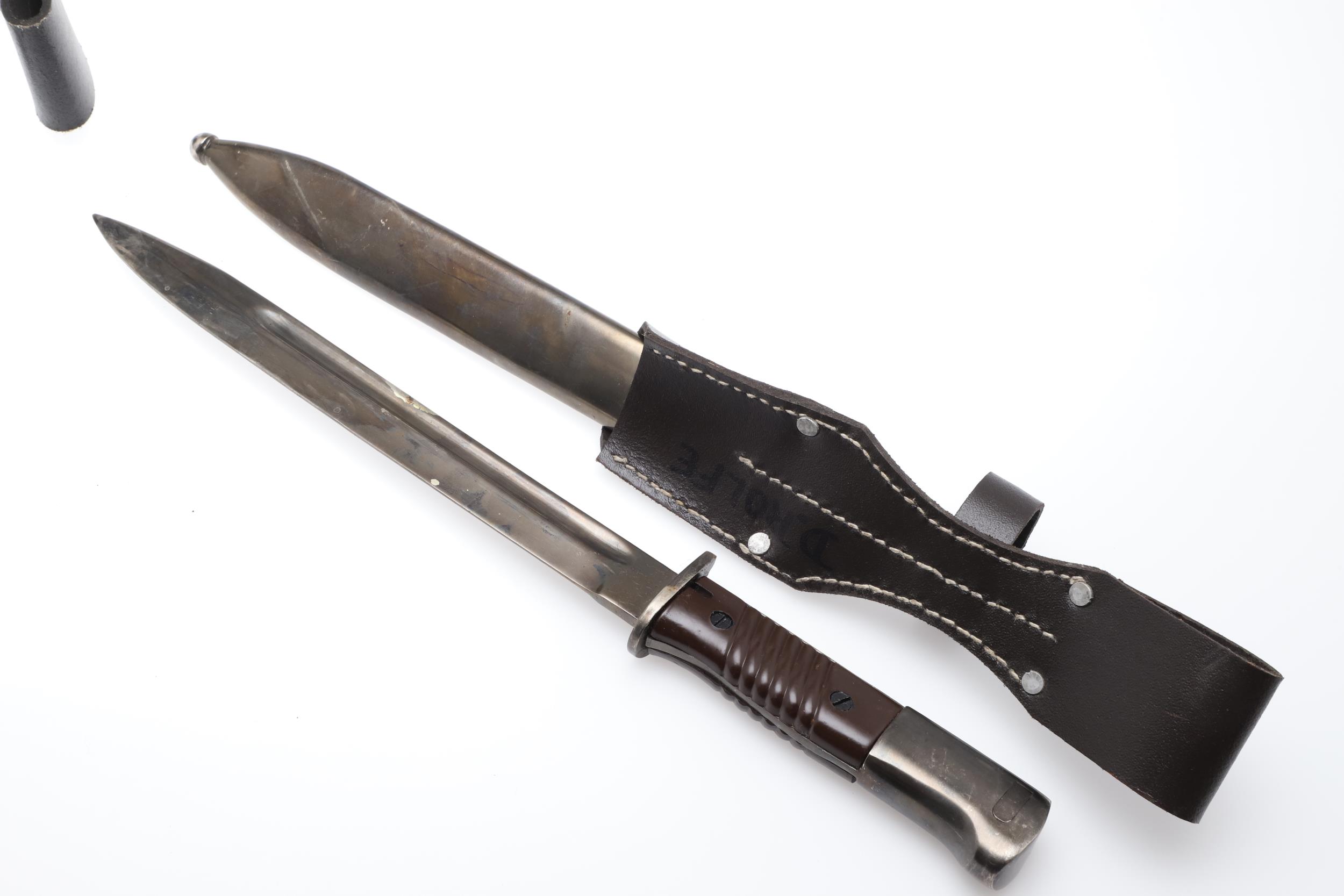 TWO SECOND WORLD WAR GERMAN K98 MAUSER BAYONET AND SCABBARDS. - Image 12 of 20