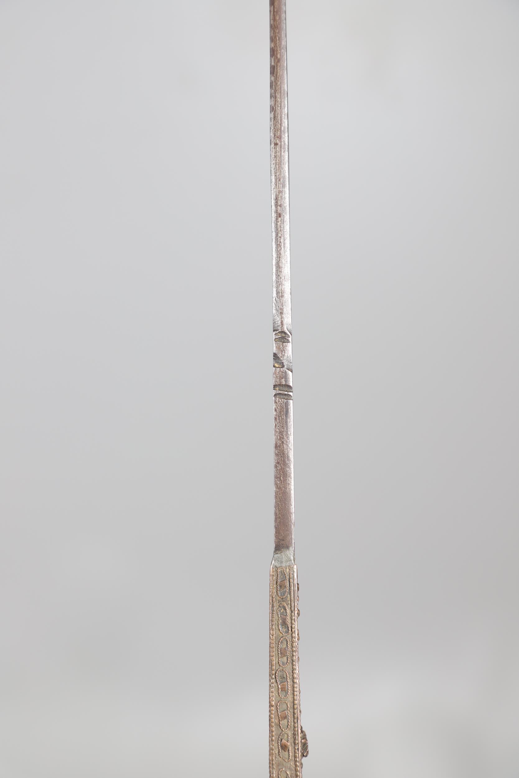 A TURKISH OTTOMAN YATAGHAN SWORD. - Image 7 of 13