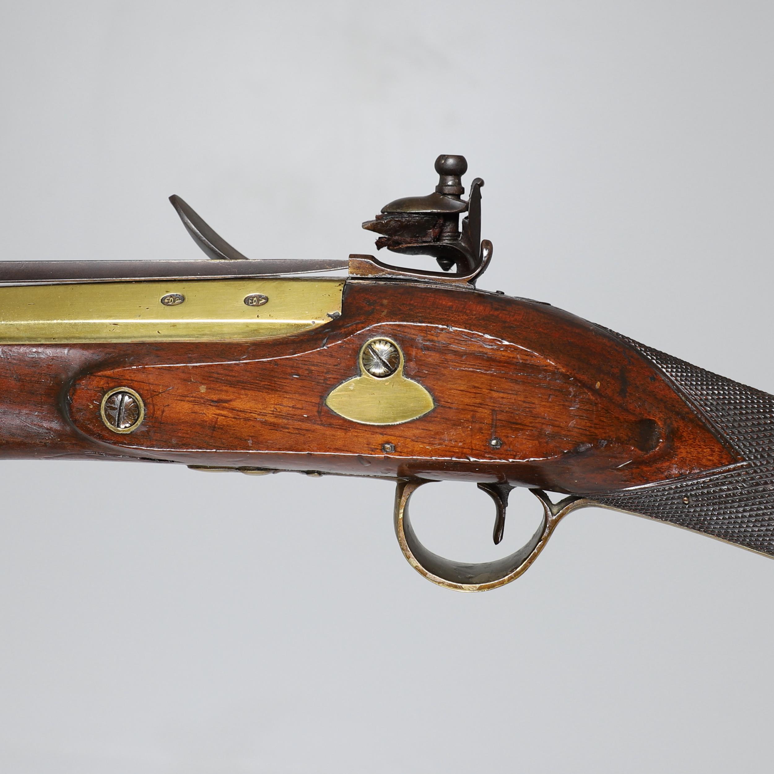AN EARLY 19TH CENTURY BLUNDERBUSS MARKED FOR UTTING OF LONDON. - Image 2 of 15
