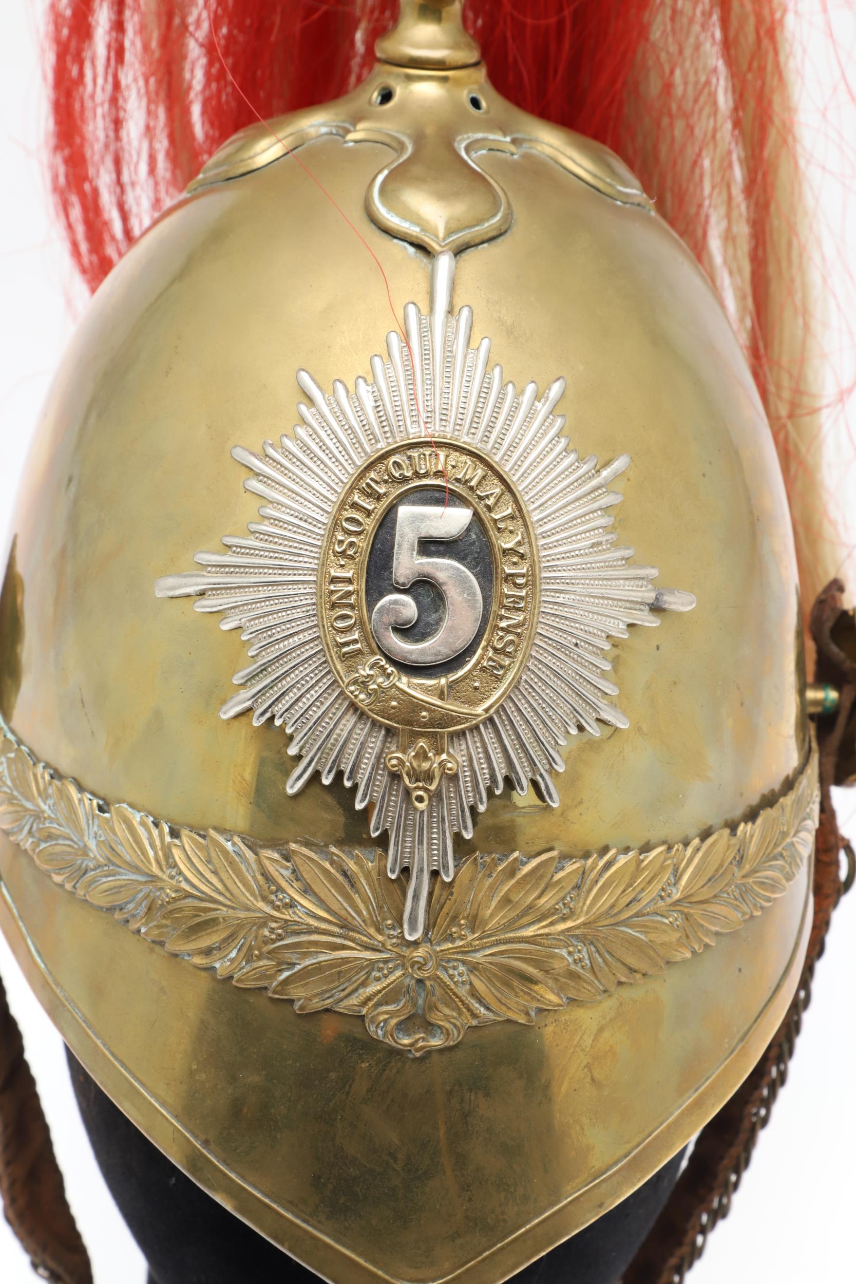 A 5TH DRAGOON GUARDS 1871 PATTERN HELMET. - Image 6 of 15