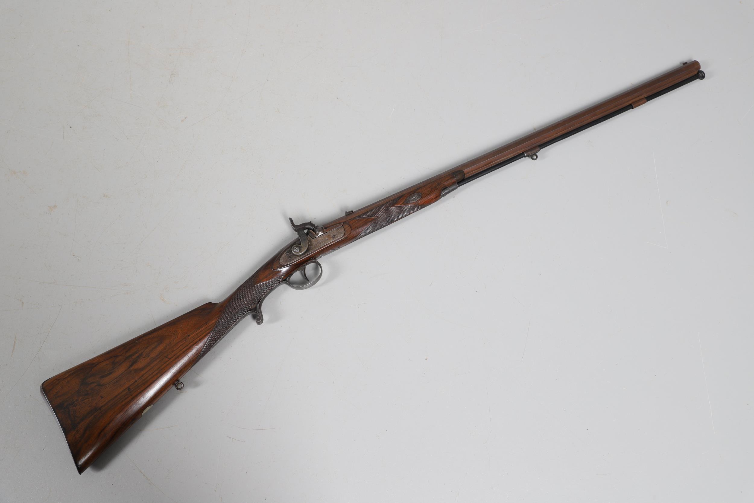 A FINE SCOTTISH PERCUSSION DEER RIFLE BY PATON AND WALSH OF PERTH. - Image 6 of 15