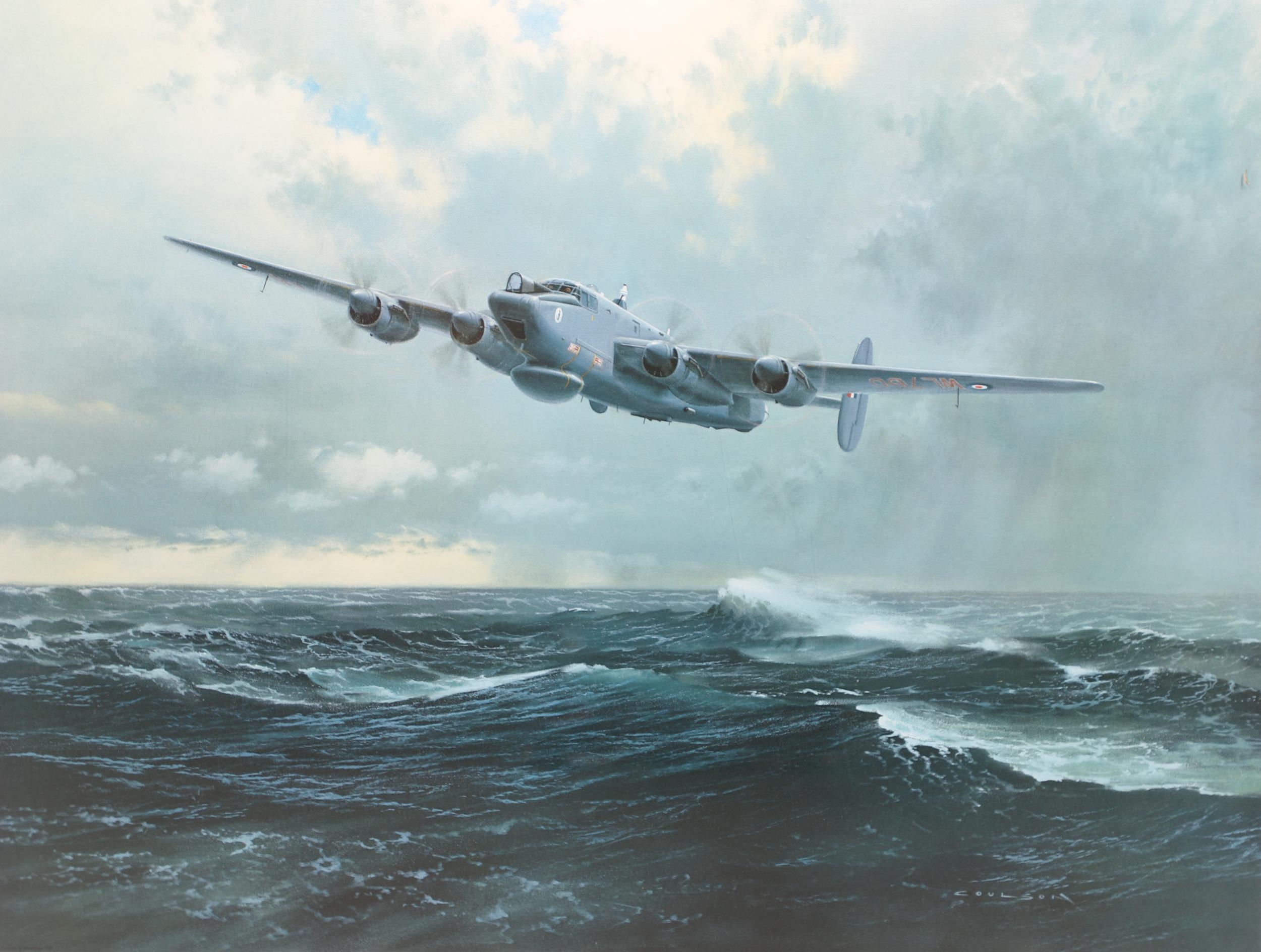 GERALD COULSON 'END OF AN ERA' SIGNED PRINT OF AN AVRO SHACKELTON. - Image 2 of 4