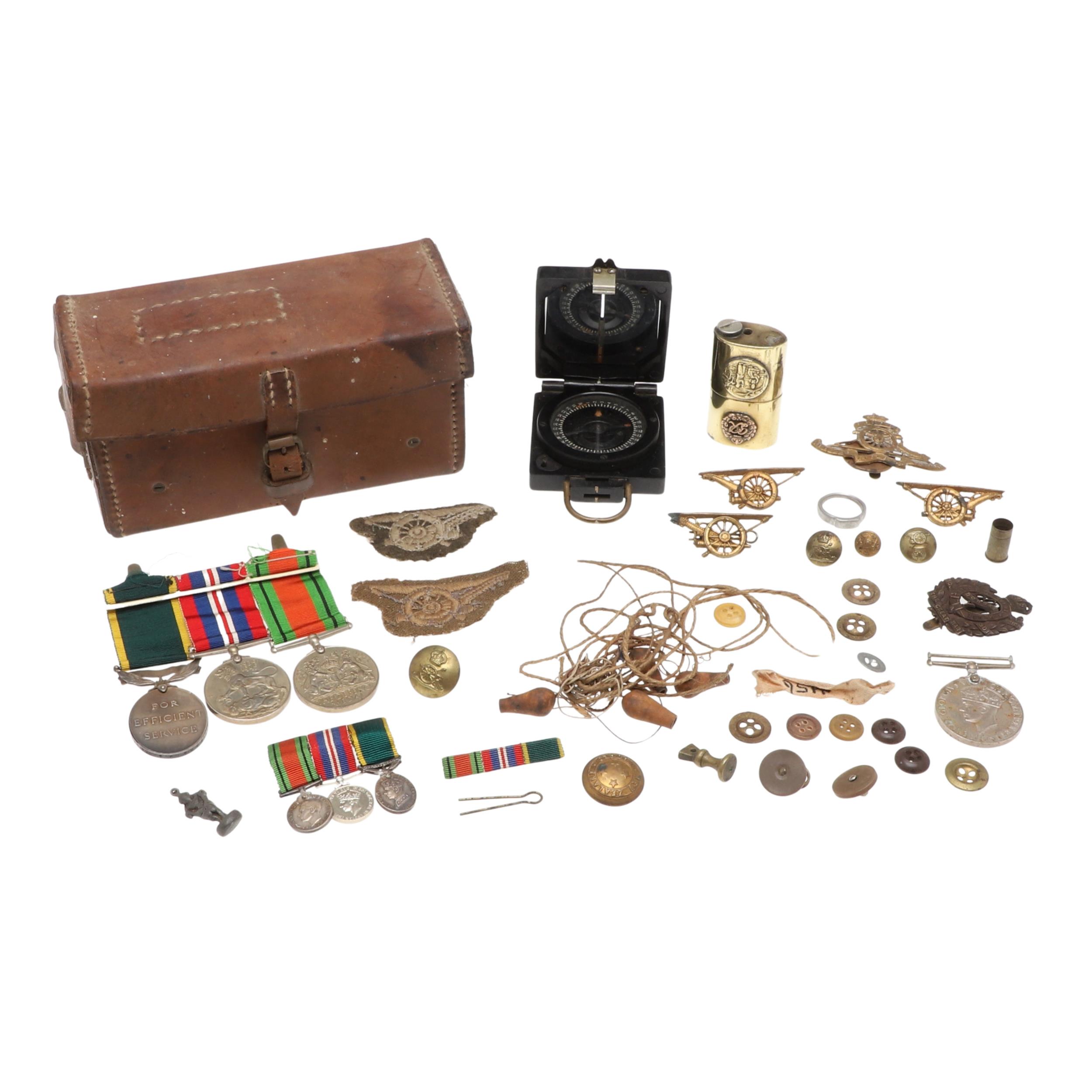 A SECOND WORLD WAR TERRITORIAL TRIO, MINIATURES AND SUPPORTING ITEMS.