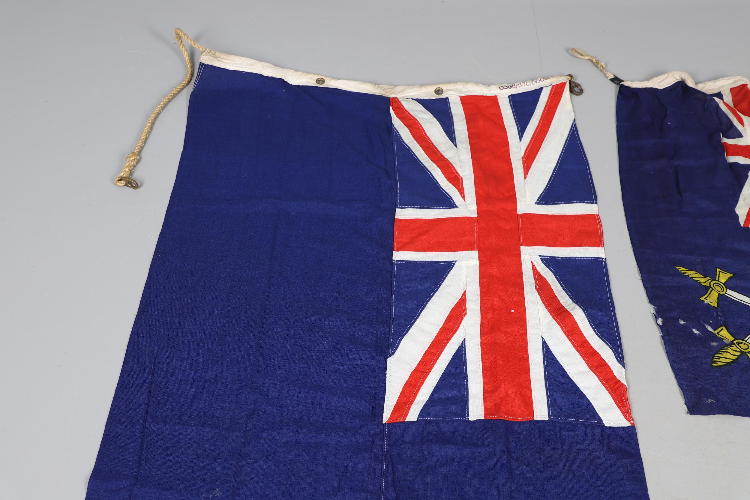 TWO ROYAL FLEET AUXILIARY BLUE ENSIGN FLAGS. - Bild 6 aus 10