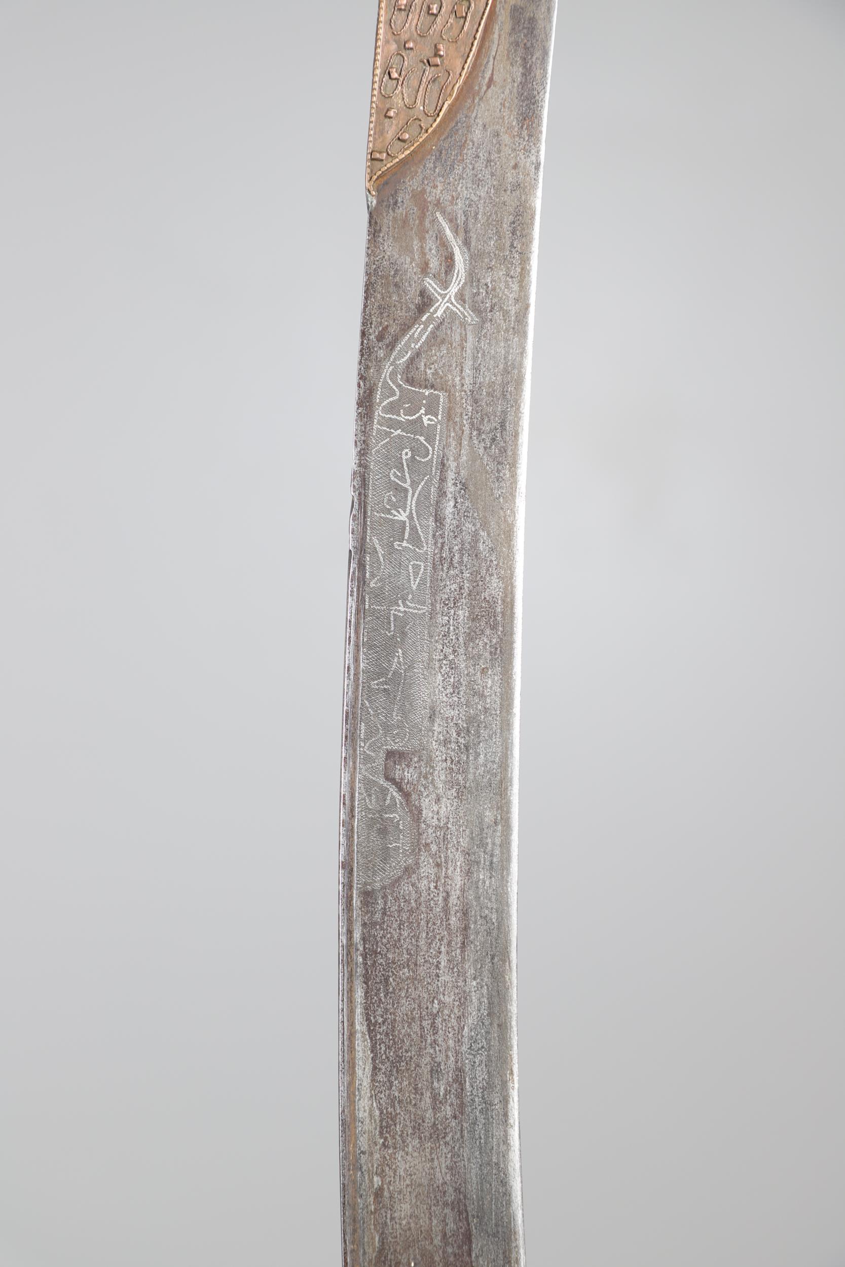 A TURKISH OTTOMAN YATAGHAN SWORD. - Image 5 of 13