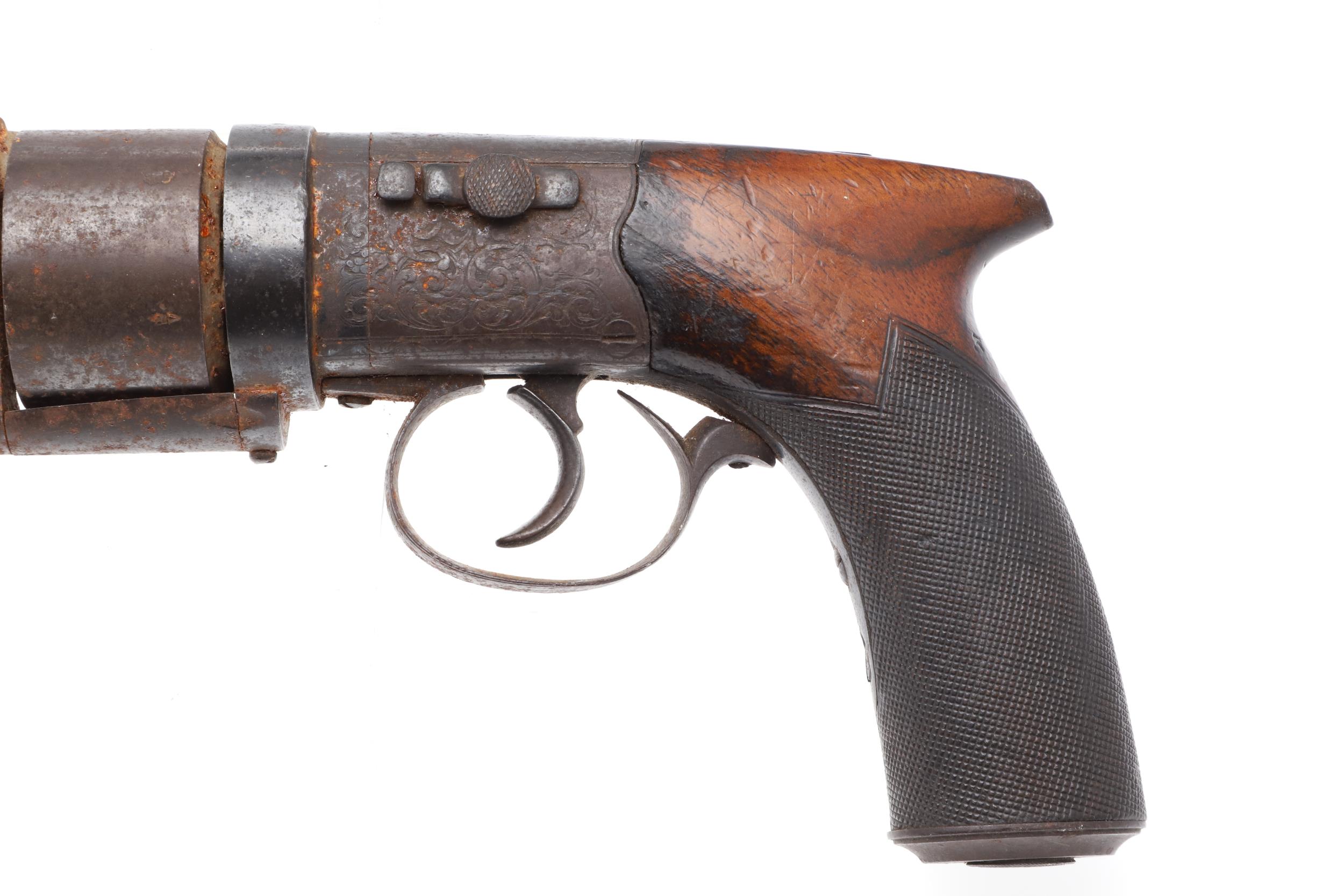 A HARVEY'S PATENT PERCUSSION REVOLVER, FIRST MODEL, NUMBER 3675. - Bild 6 aus 11