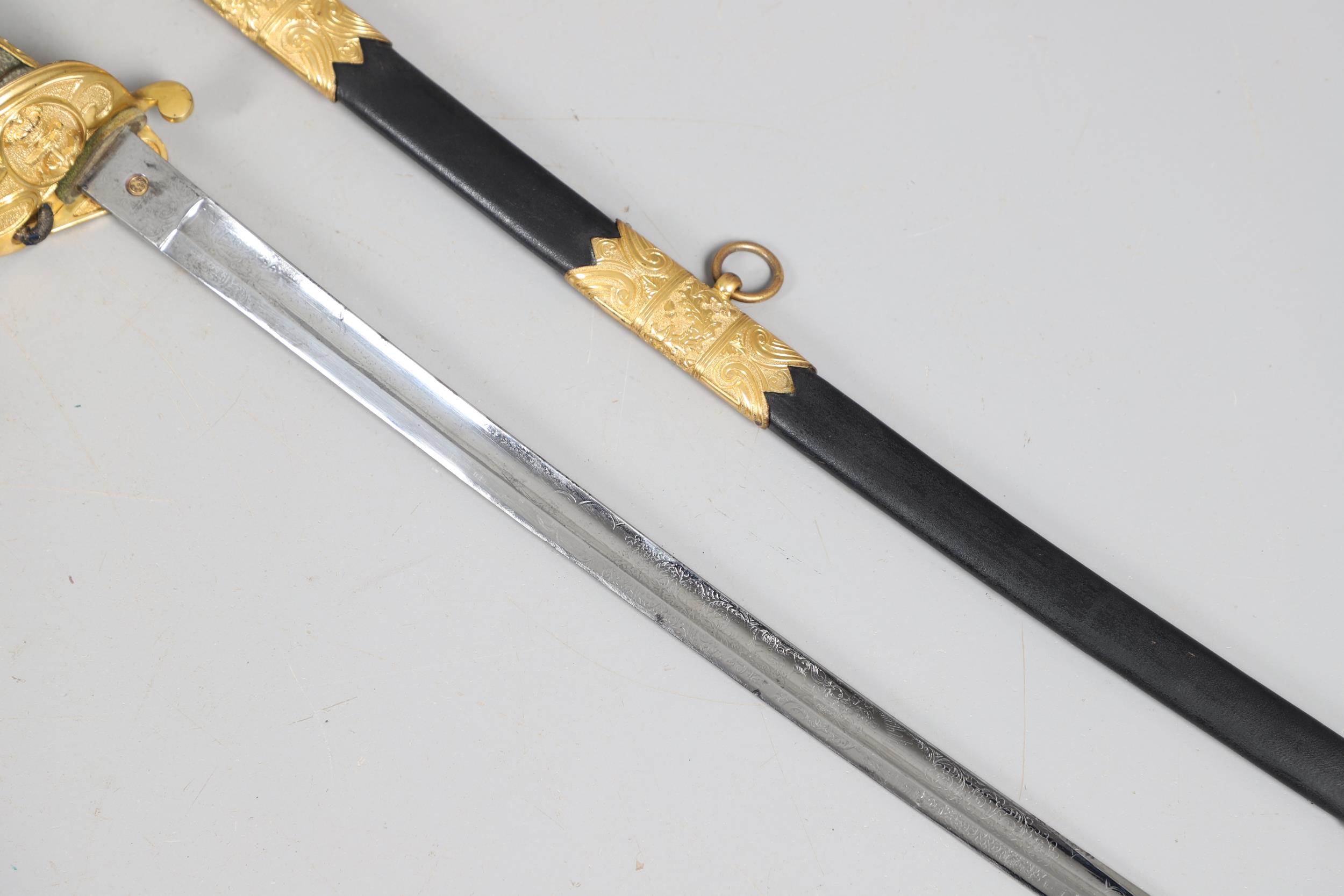 A VICTORIAN 1827 PATTERN ADMIRALS SWORD AND SCABBARD. - Image 8 of 22