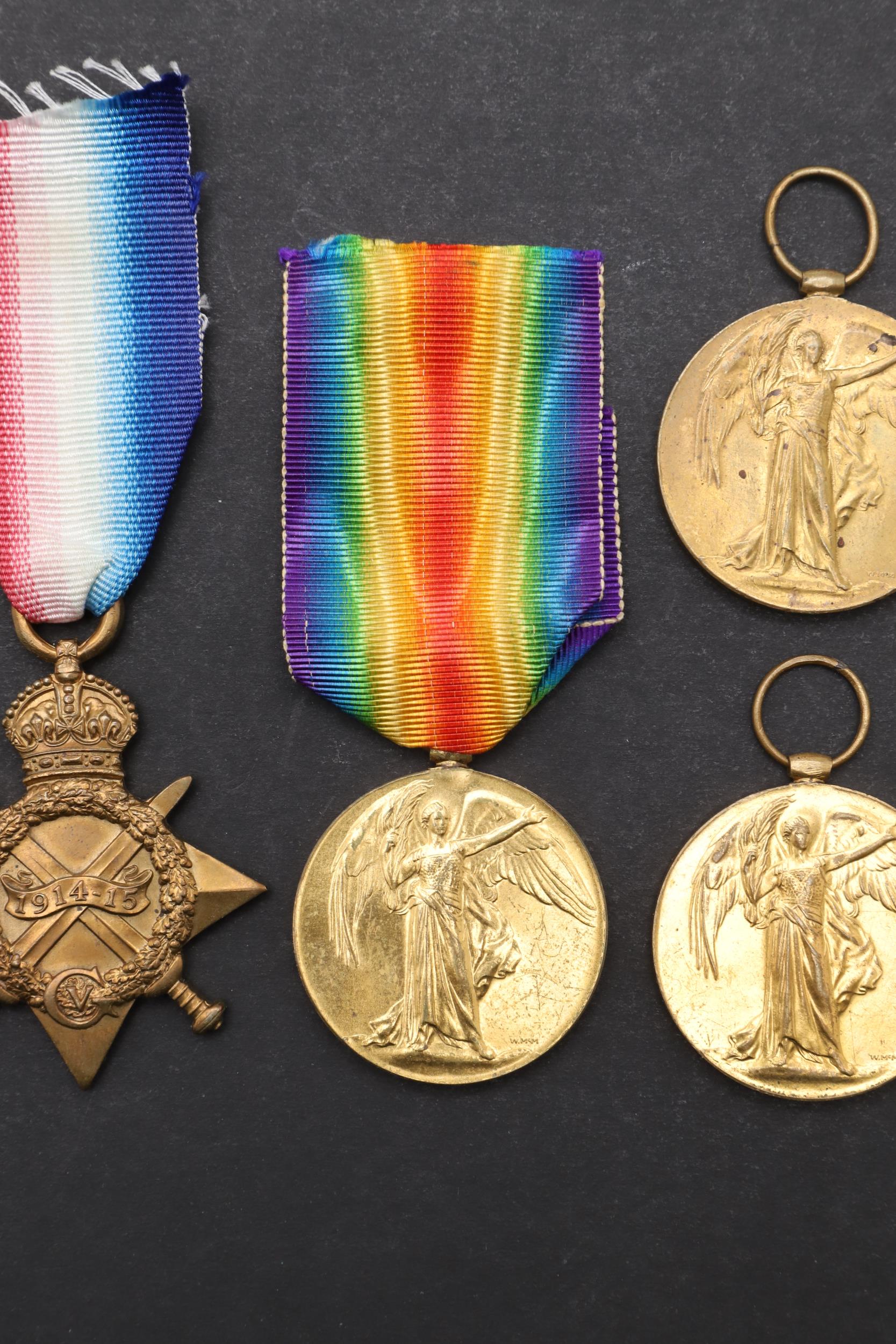 A COLLECTION OF FIRST WORLD WAR MEDALS COMPRISING TWO STARS AND FOUR VICTORY MEDALS INCLUDING A CASU - Image 3 of 7