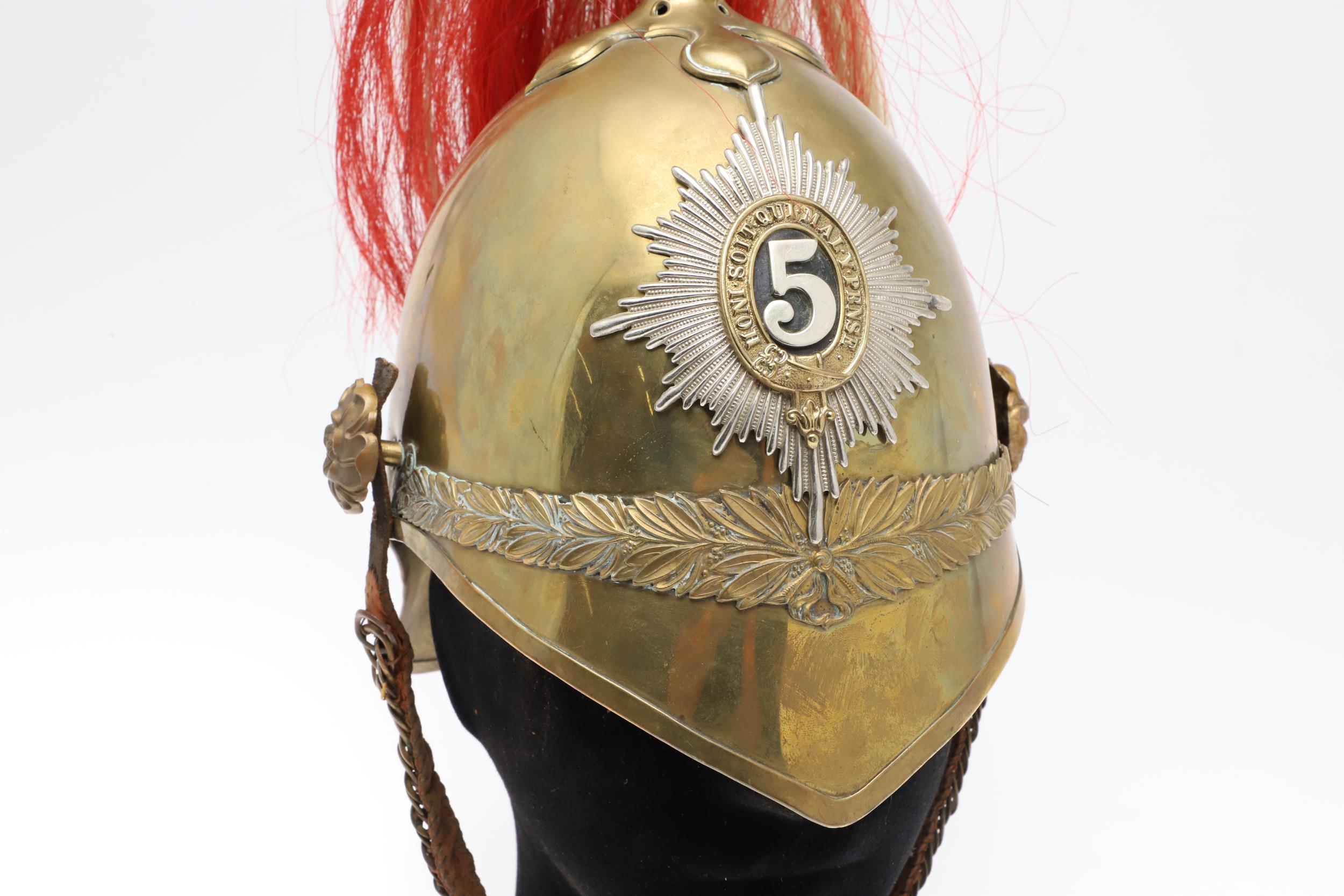 A 5TH DRAGOON GUARDS 1871 PATTERN HELMET. - Image 5 of 15