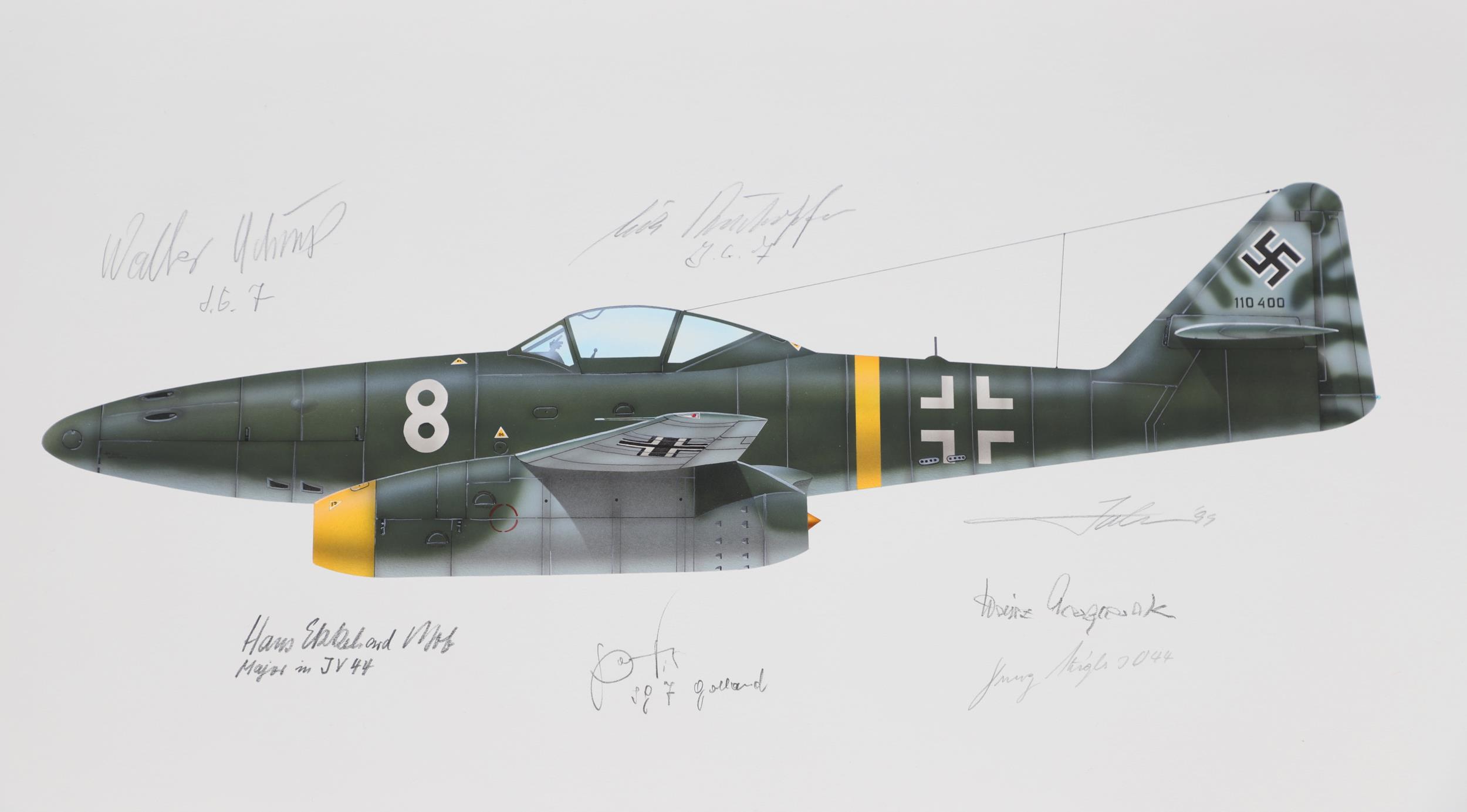 JOHN C. VALO, c.1963, MESSERSCHMIT Me-262A-1. WITH VARIOUS SIGNATURES. - Bild 8 aus 8