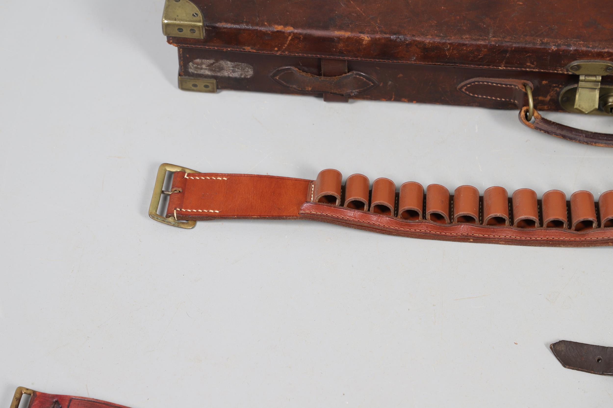 A LEATHER SHOTGUN CASE AND OTHER GUN CASES. - Image 11 of 16