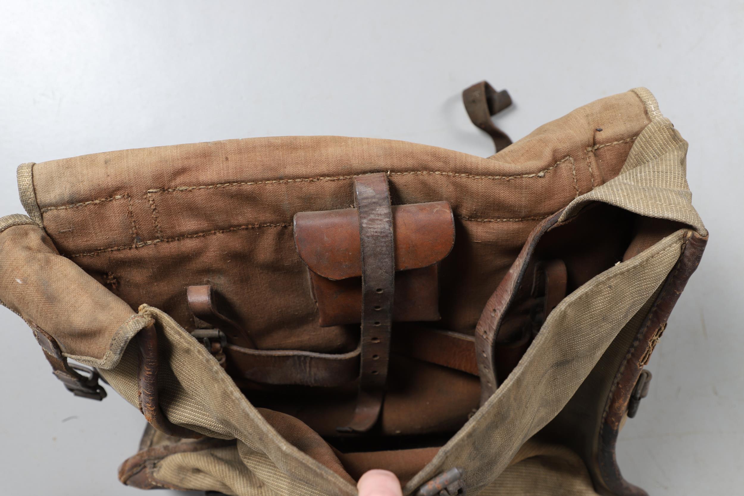 TWO FIRST WORLD WAR PERIOD LEATHER AND CANVAS DOCUMENT CASES. - Image 6 of 9