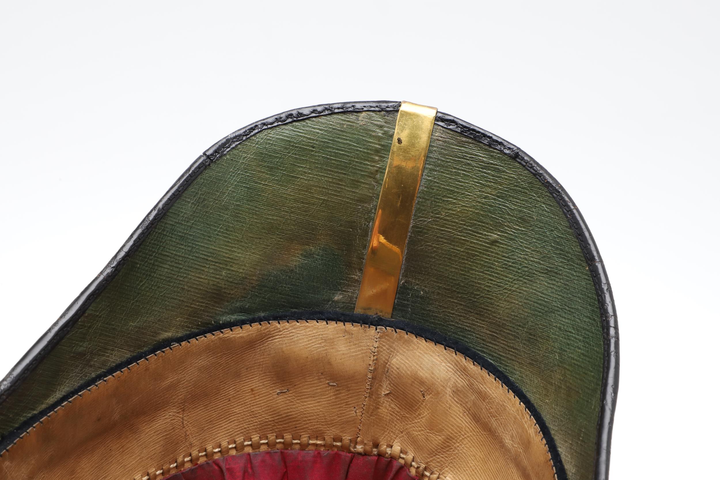 A ROYAL WEST SURREY REGIMENT OFFICER'S BLUE CLOTH HOME SERVICE HELMET. - Image 10 of 12