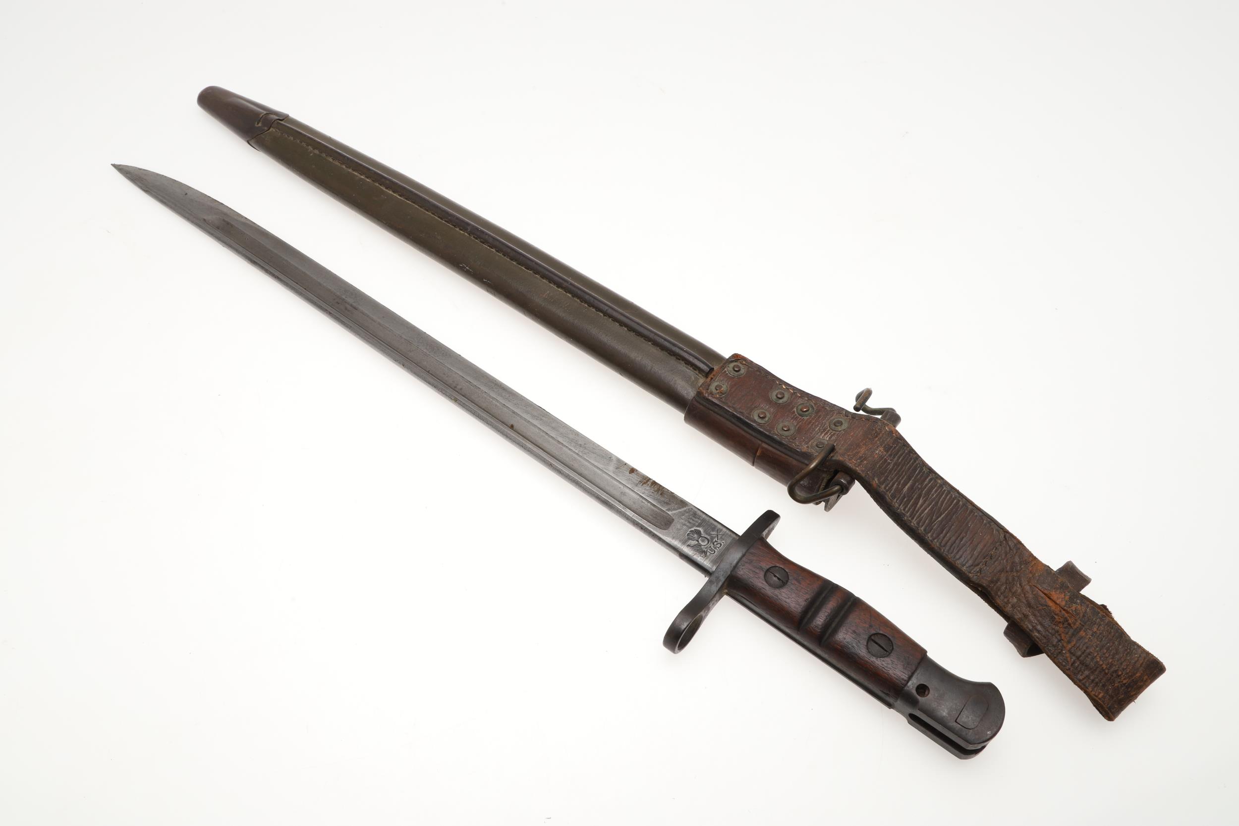 AN AMERICAN REMINGTON FIRST WORLD WAR 1917 PATTERN BAYONET AND SCABBARD. - Image 5 of 8