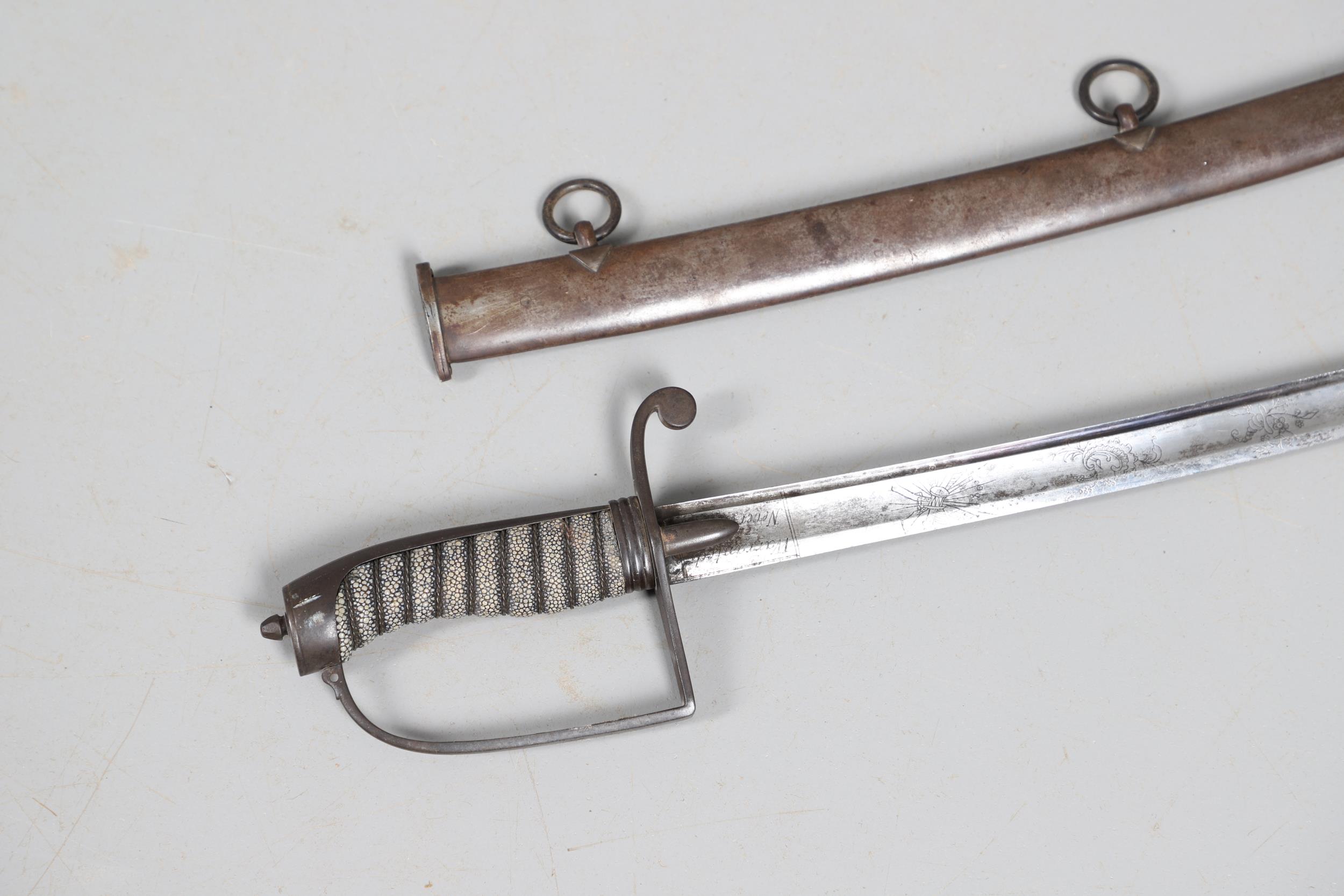 A 1788 PATTERN LIGHT CAVALRY OFFICER'S SWORD AND SCABBARD BY THOMAS GILL OF BIRMINGHAM. - Image 6 of 16