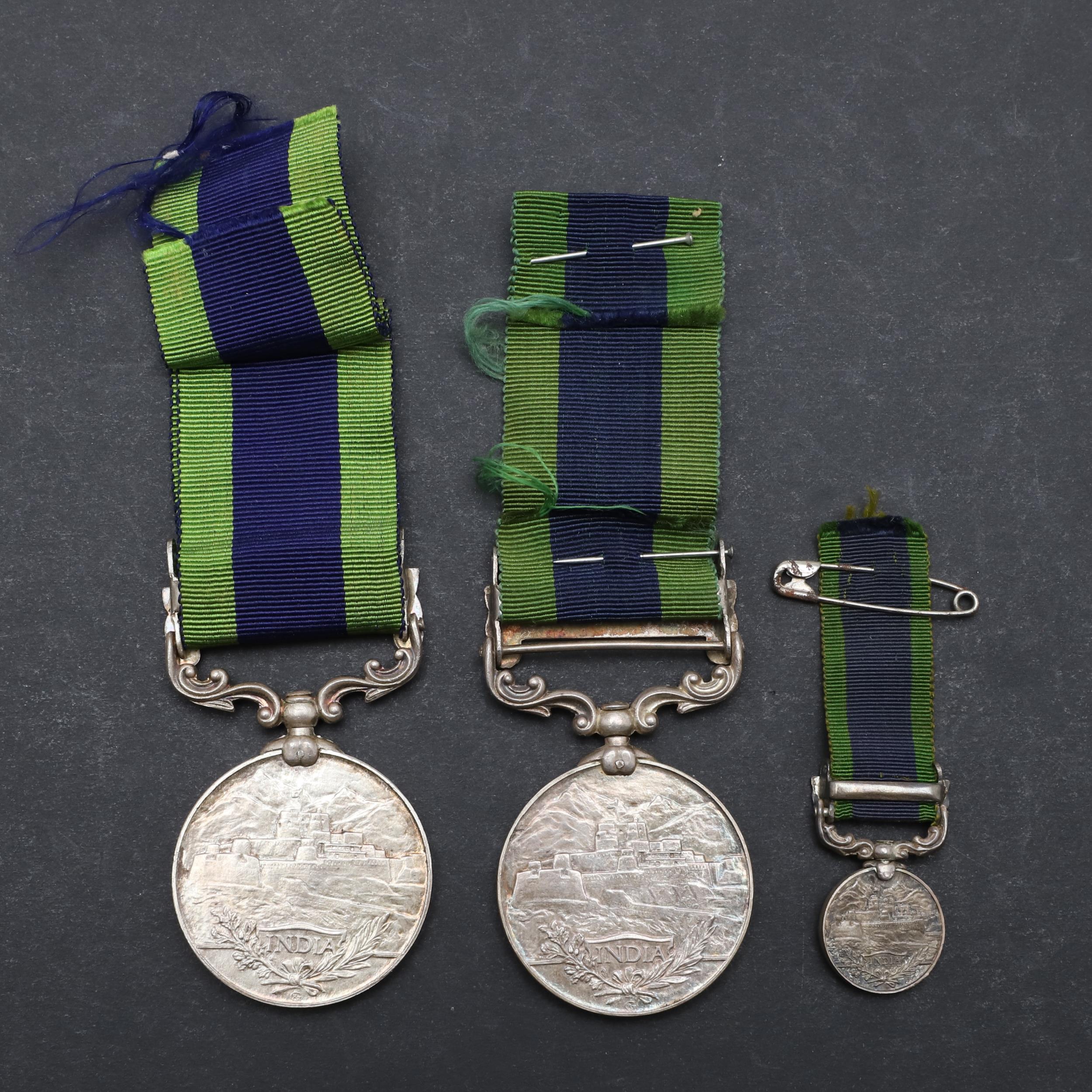 TWO INDIA GENERAL SERVICE MEDALS APPARENTLY AWARDED TO THE SAME MAN, A CASUALTY OF A BOMBING INCIDEN - Image 5 of 8