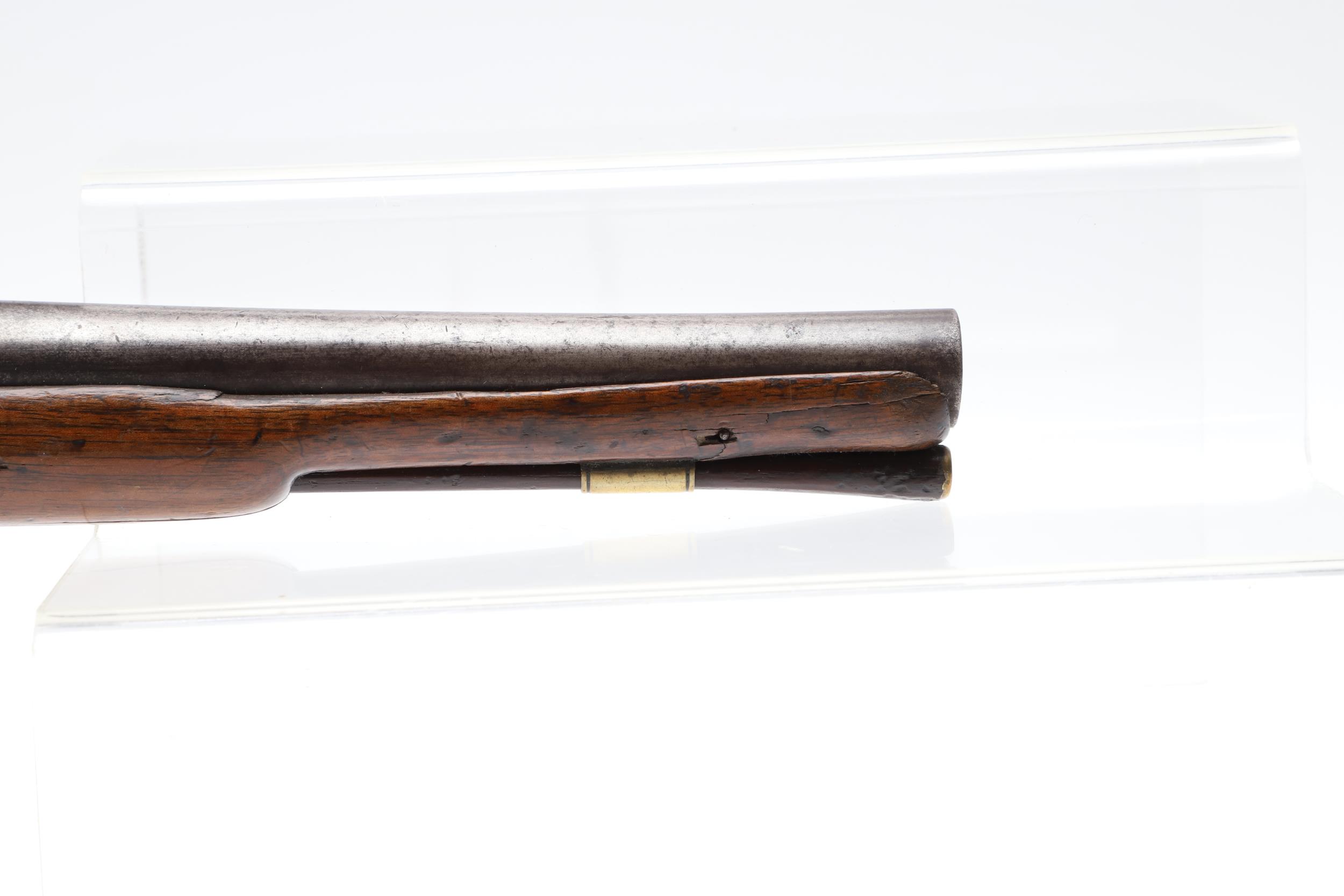 A LATE 18TH CENTURY FLINTLOCK HOLSTER PISTOL BY ELLSTON OF DONCASTER. - Image 4 of 13
