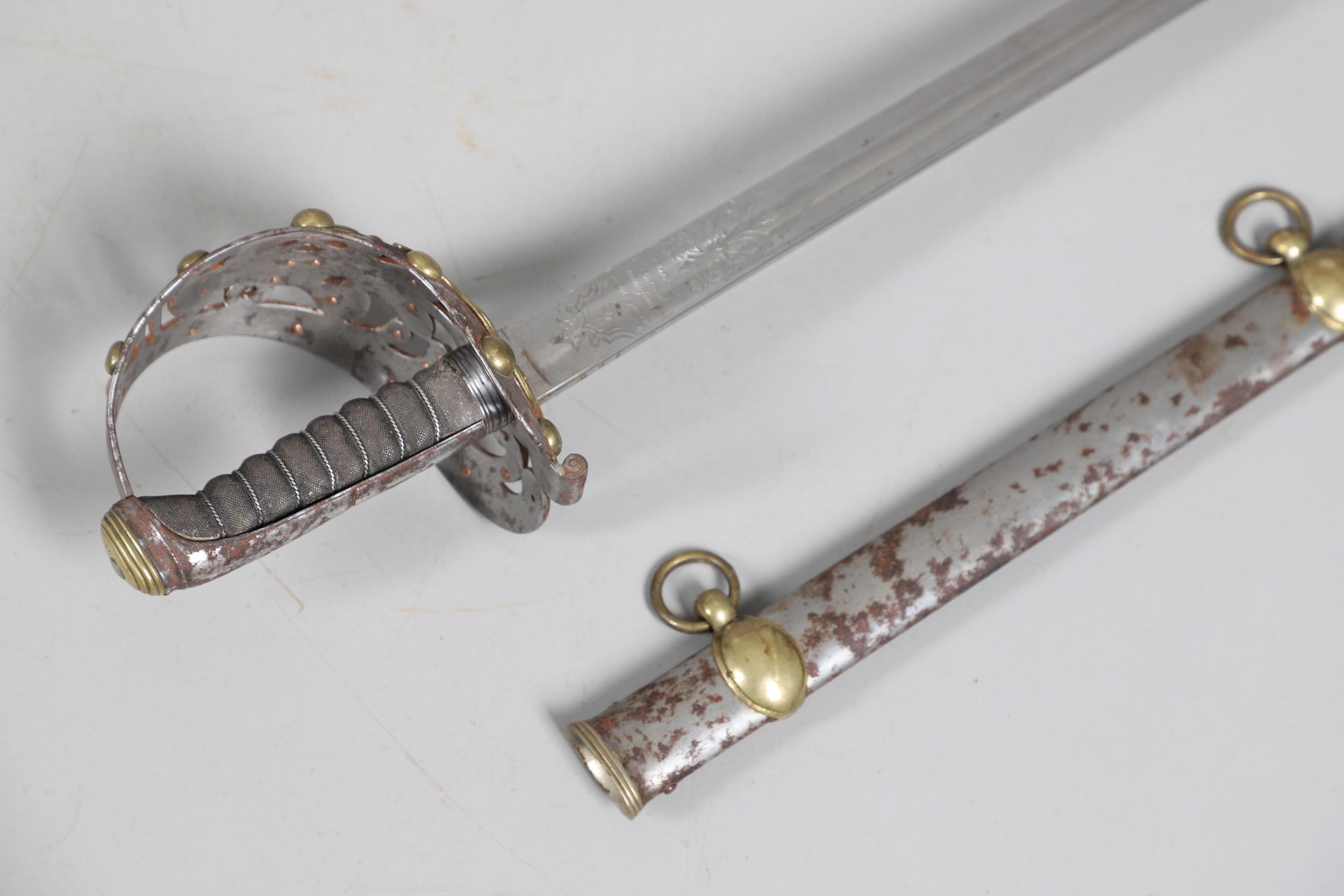 A VICTORIAN 1834/1874 PATTERN HOUSEHOLD CAVALRY OFFICER'S SWORD AND SCABBARD. - Bild 9 aus 13