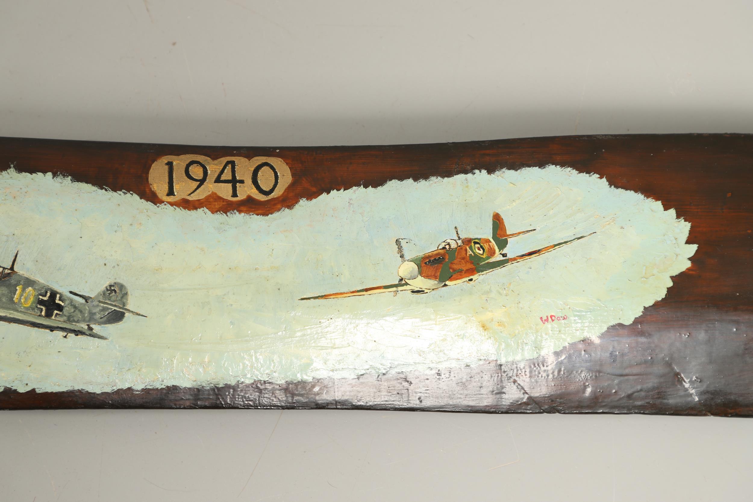 A BATTLE OF BRITAIN PAINTED WOODEN PROPELLER BLADE. - Image 4 of 11