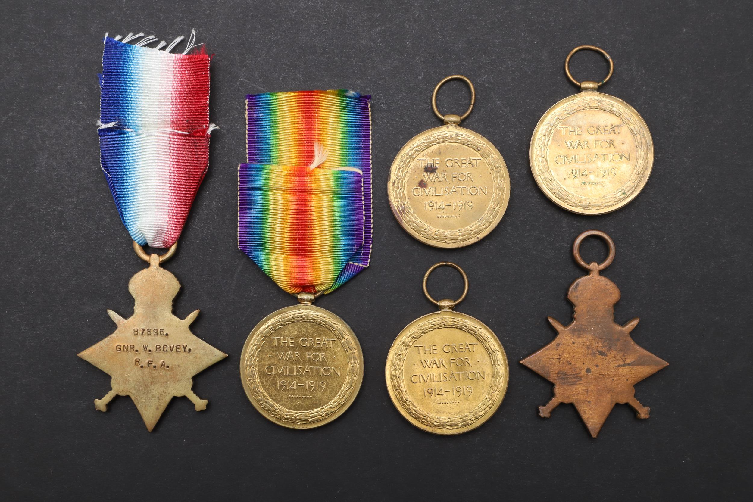A COLLECTION OF FIRST WORLD WAR MEDALS COMPRISING TWO STARS AND FOUR VICTORY MEDALS INCLUDING A CASU - Image 6 of 7
