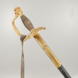 A VICTORIAN COURT SWORD AND SCABBARD BY MOLE OF BIRMINGHAM.