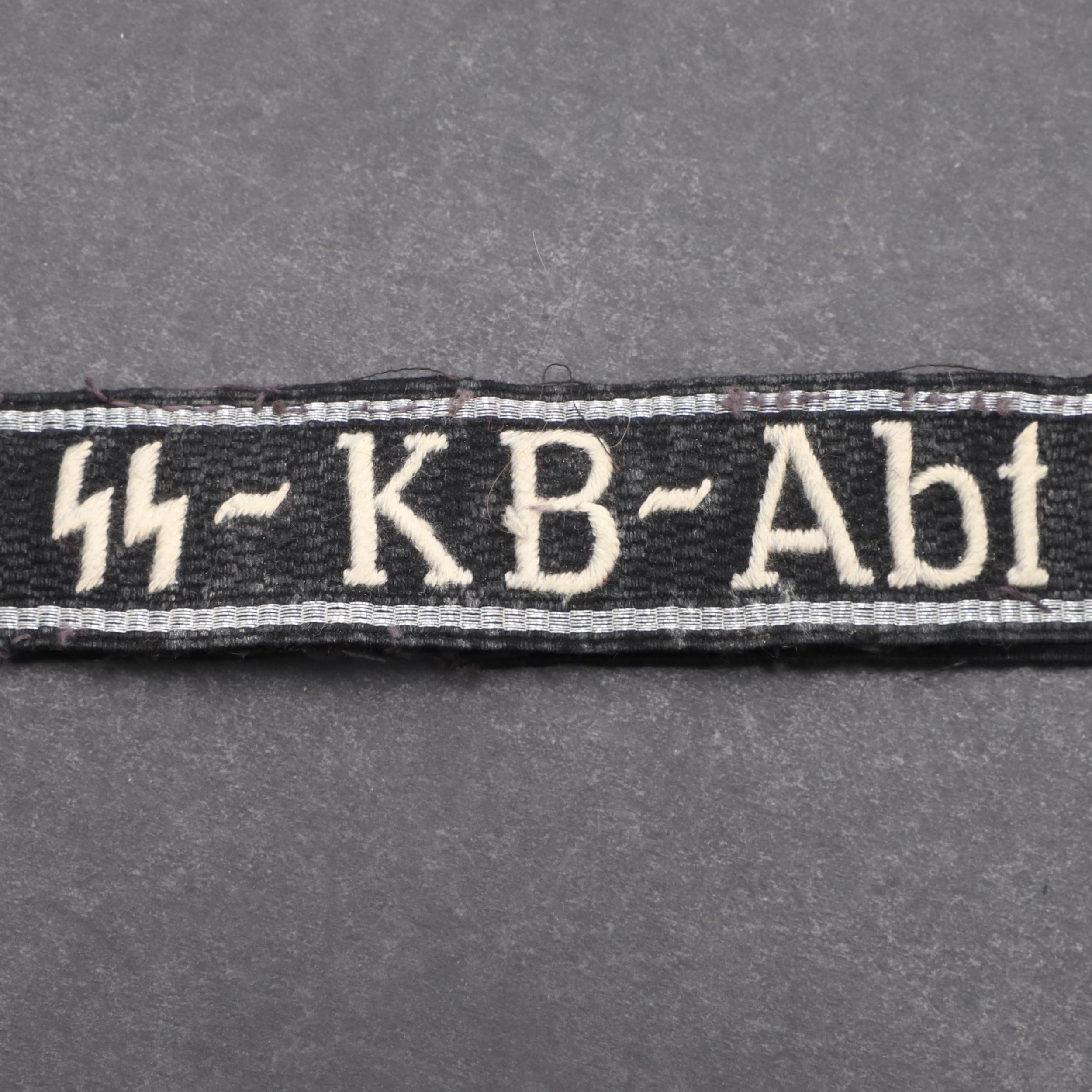 A SECOND WORLD WAR WAFFEN-SS 'SS-KB-ABT' CUFFBAND. - Image 2 of 6