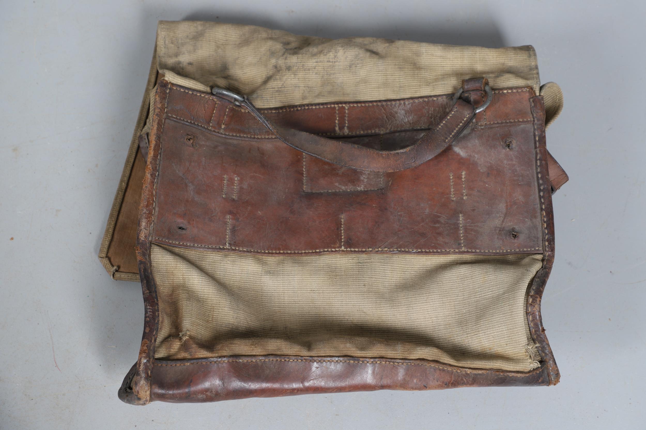 TWO FIRST WORLD WAR PERIOD LEATHER AND CANVAS DOCUMENT CASES. - Image 7 of 9