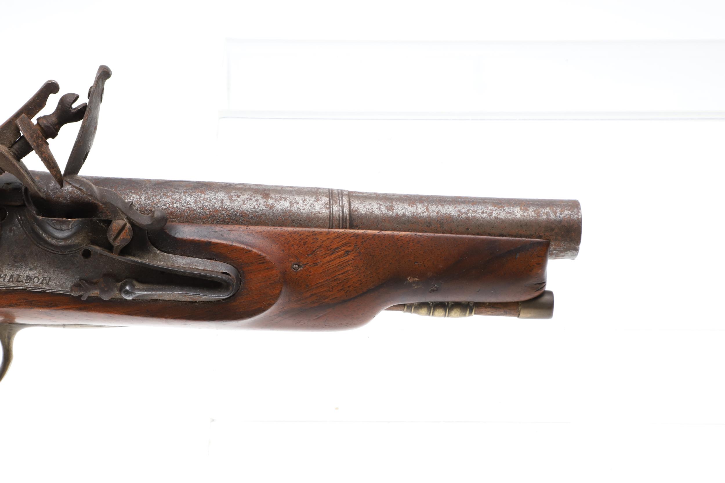 AN EARLY 19TH CENTURY OVERCOAT PISTOL BY C. MALDON. - Image 2 of 10